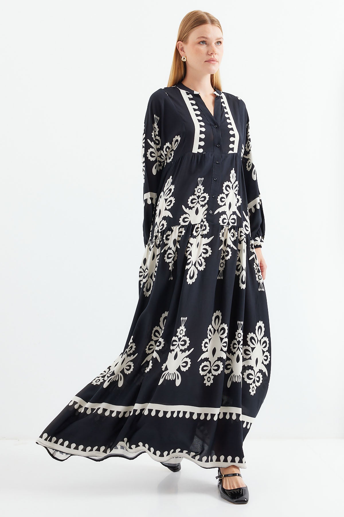 Image of Rochie hijab cu model autentic 2423 - Negru Z.