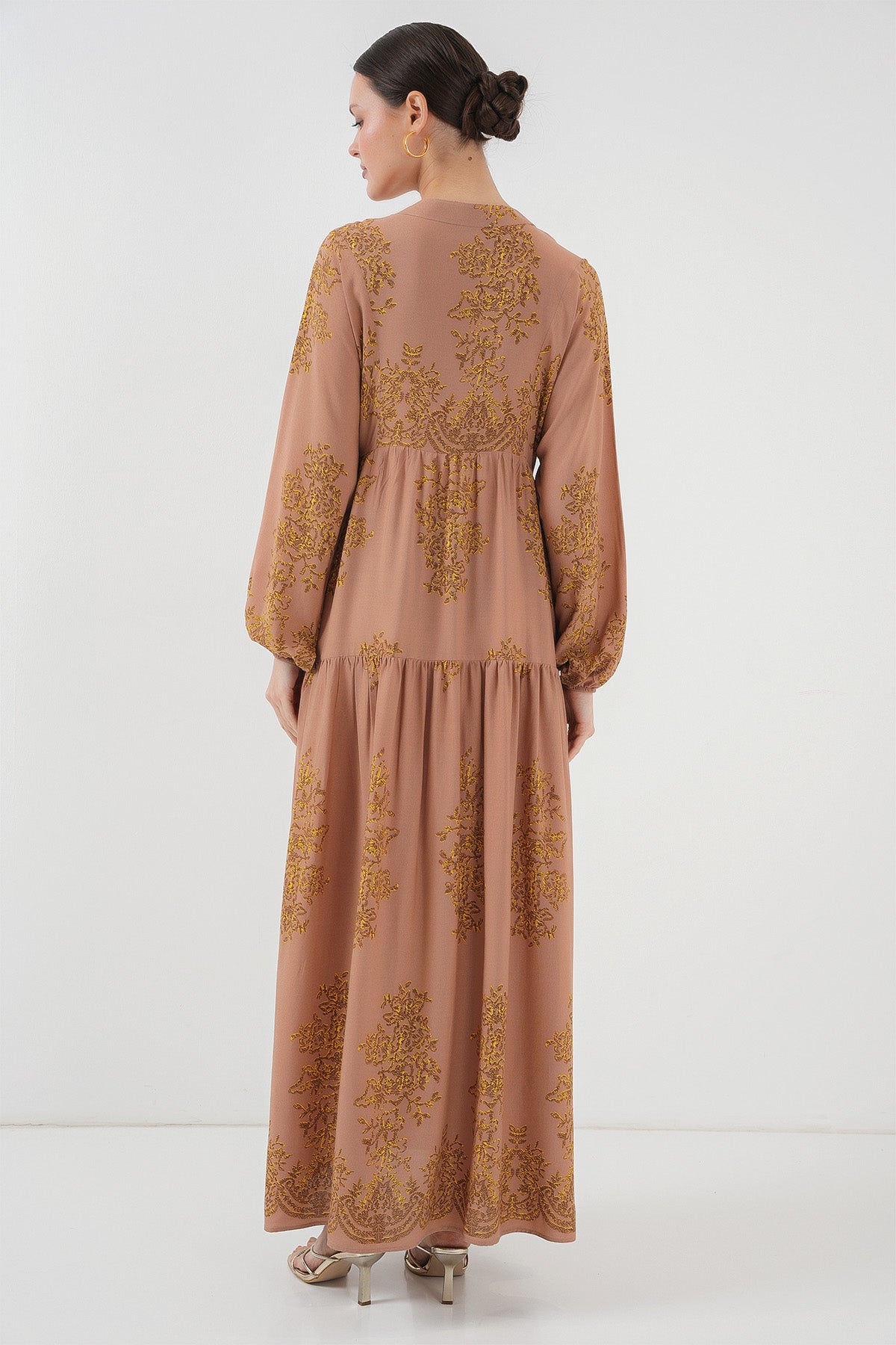 Image of Rochie hijab cu model auriu Mink 2423