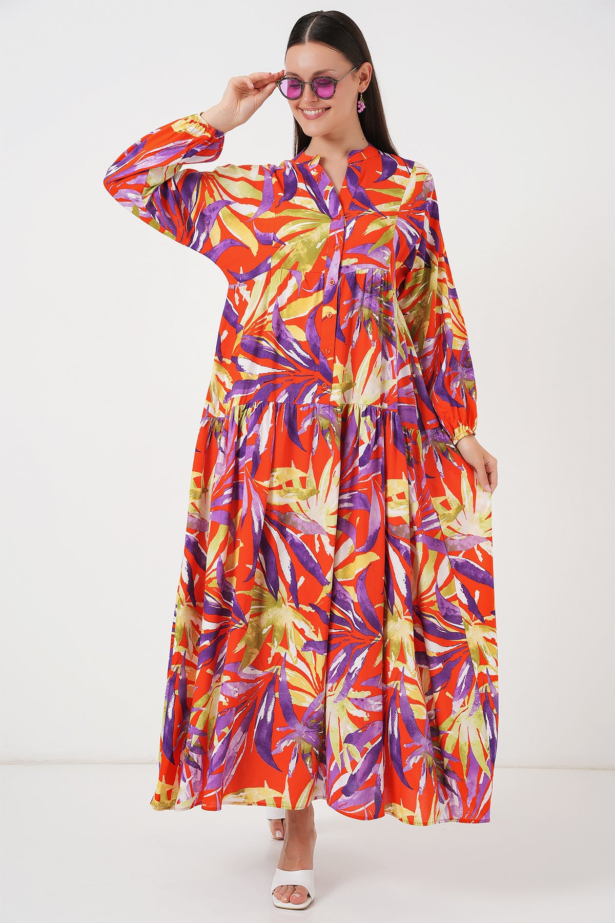 Image of 2423 Rochie Hijab cu model autentic - B.Lila