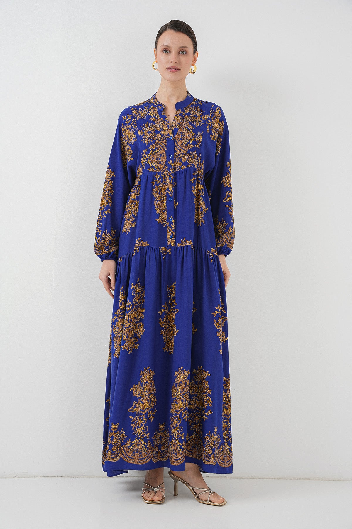 Image of Rochie hijab cu model auriu Saks 2423