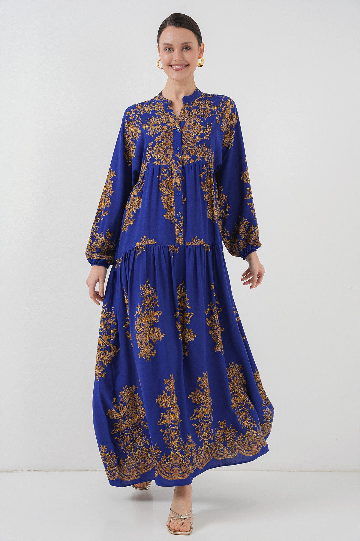 Image of Rochie hijab cu model auriu Saks 2423