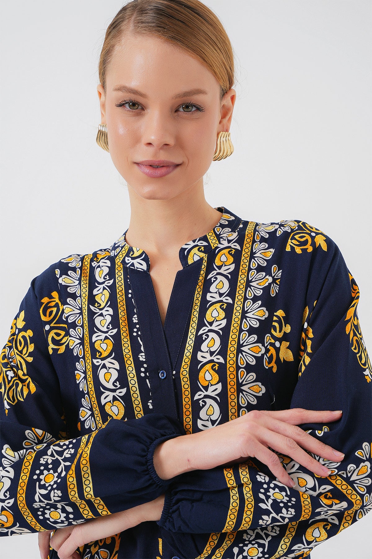 Image of Rochie Hijab cu model autentic 2423 - Bleumarin 2