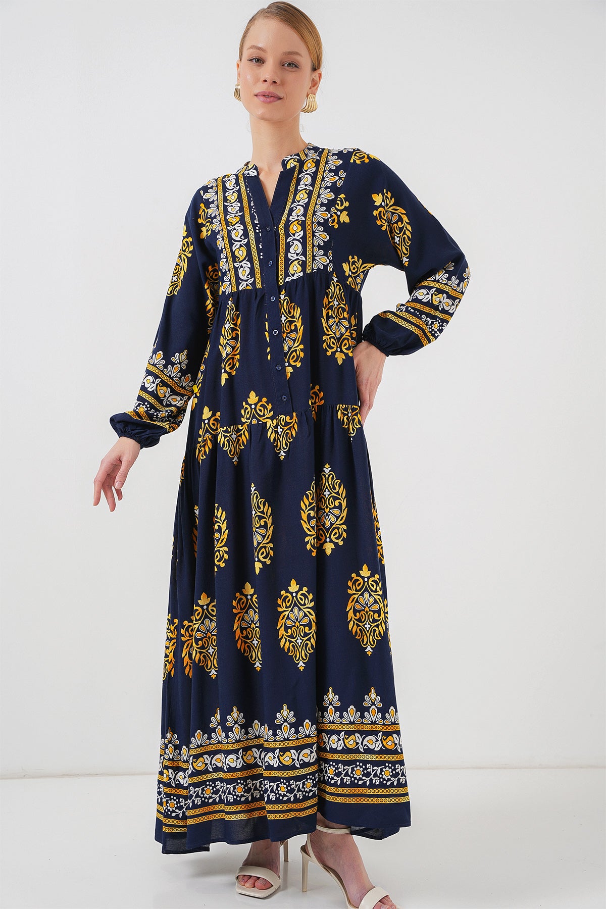 Image of Rochie Hijab cu model autentic 2423 - Bleumarin 2