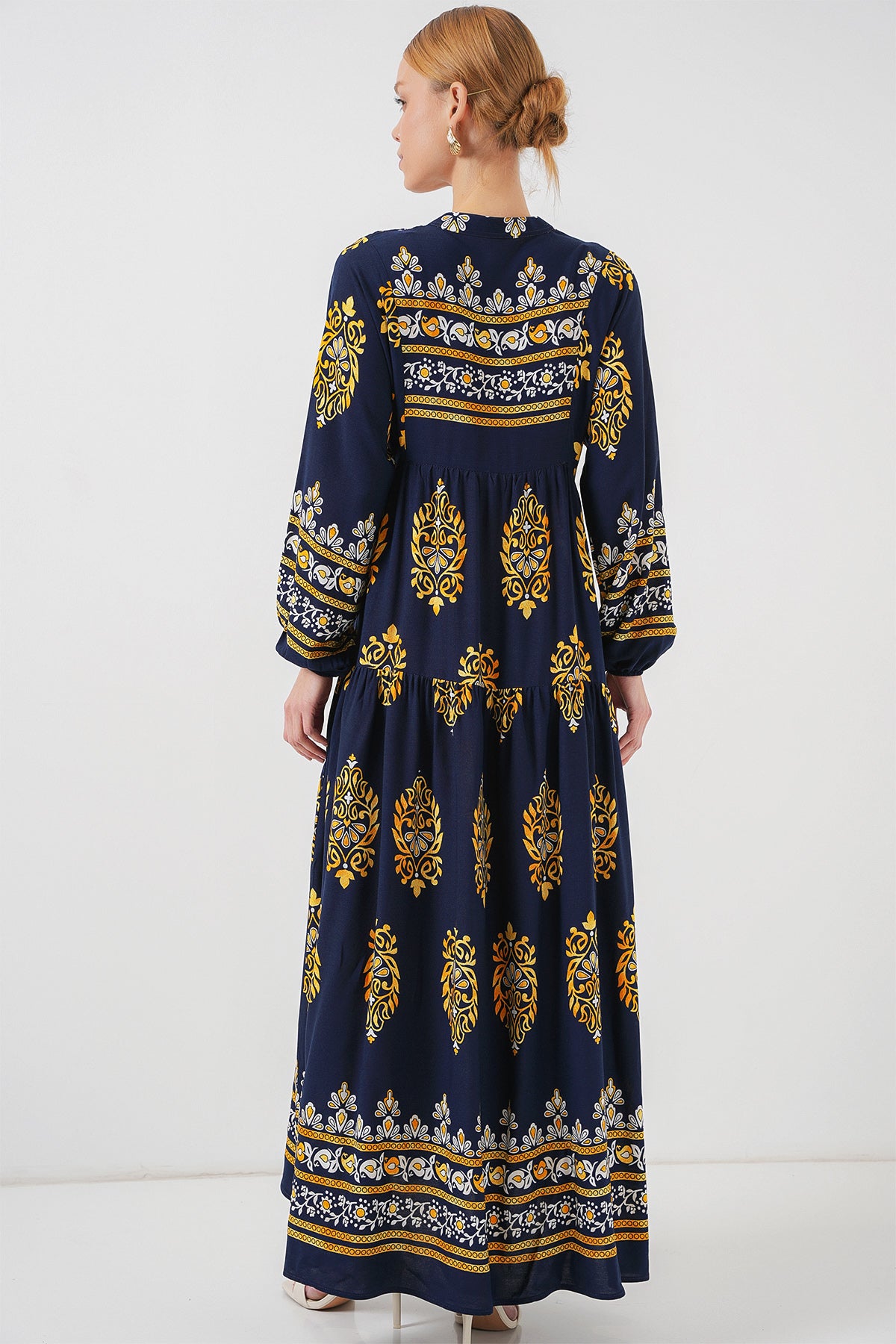 Image of Rochie Hijab cu model autentic 2423 - Bleumarin 2