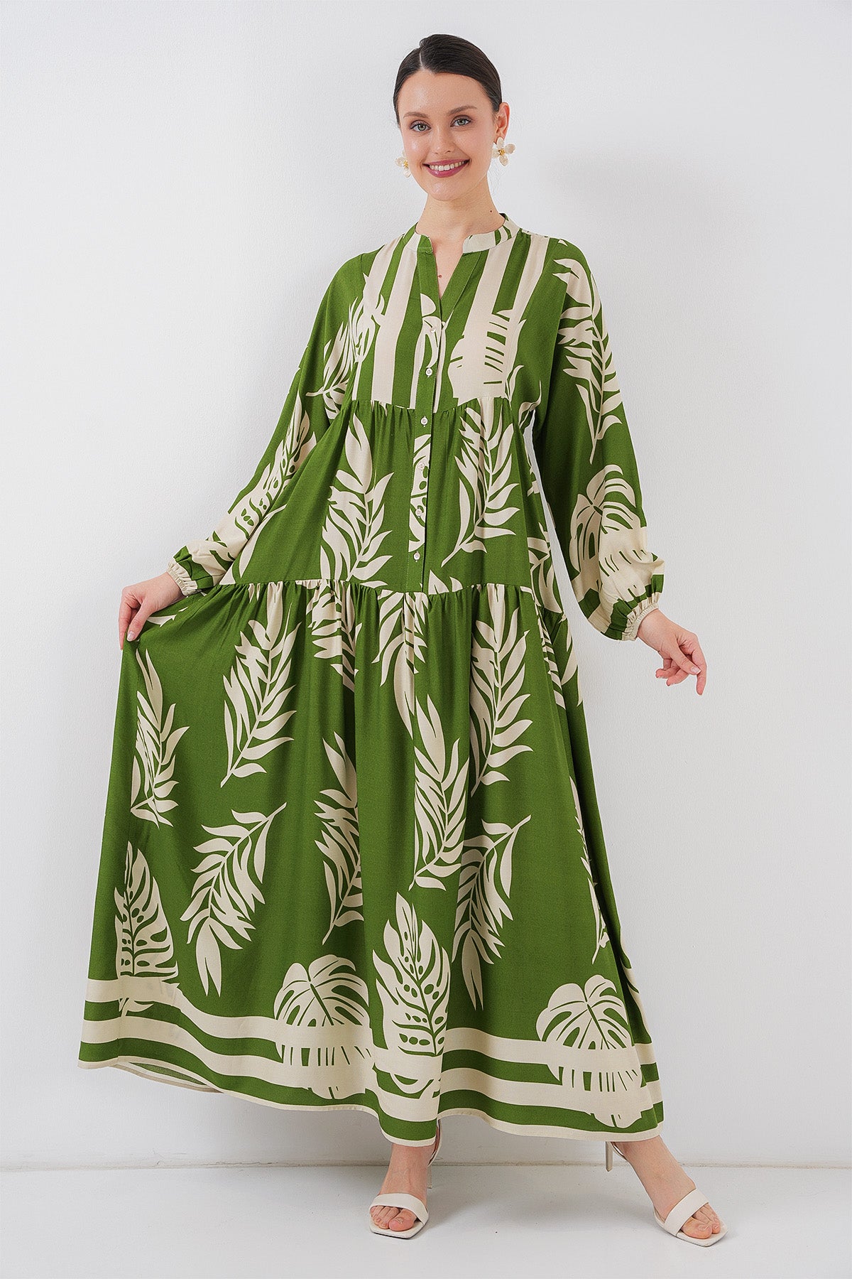 Image of 2423 Rochie Hijab cu model autentic - Verde 5