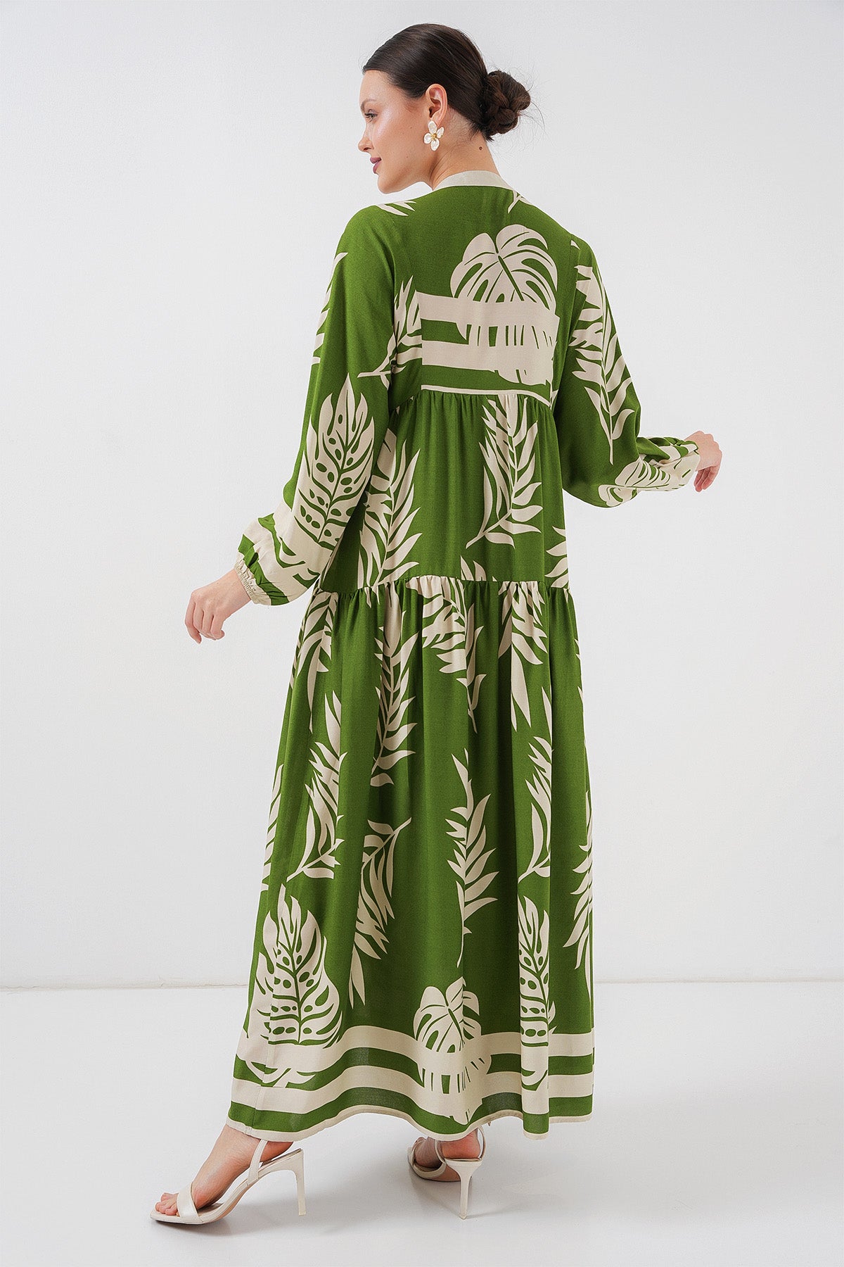 Image of 2423 Rochie Hijab cu model autentic - Verde 5