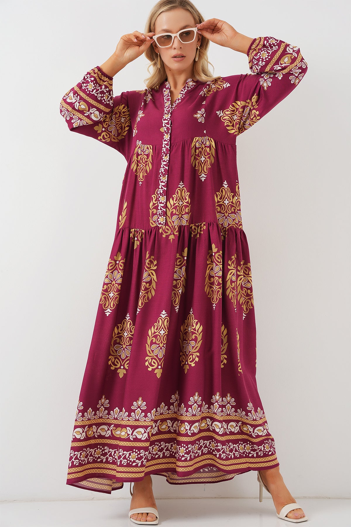 Image of Rochie hijab cu model autentic 2423 - Z.Bordeaux