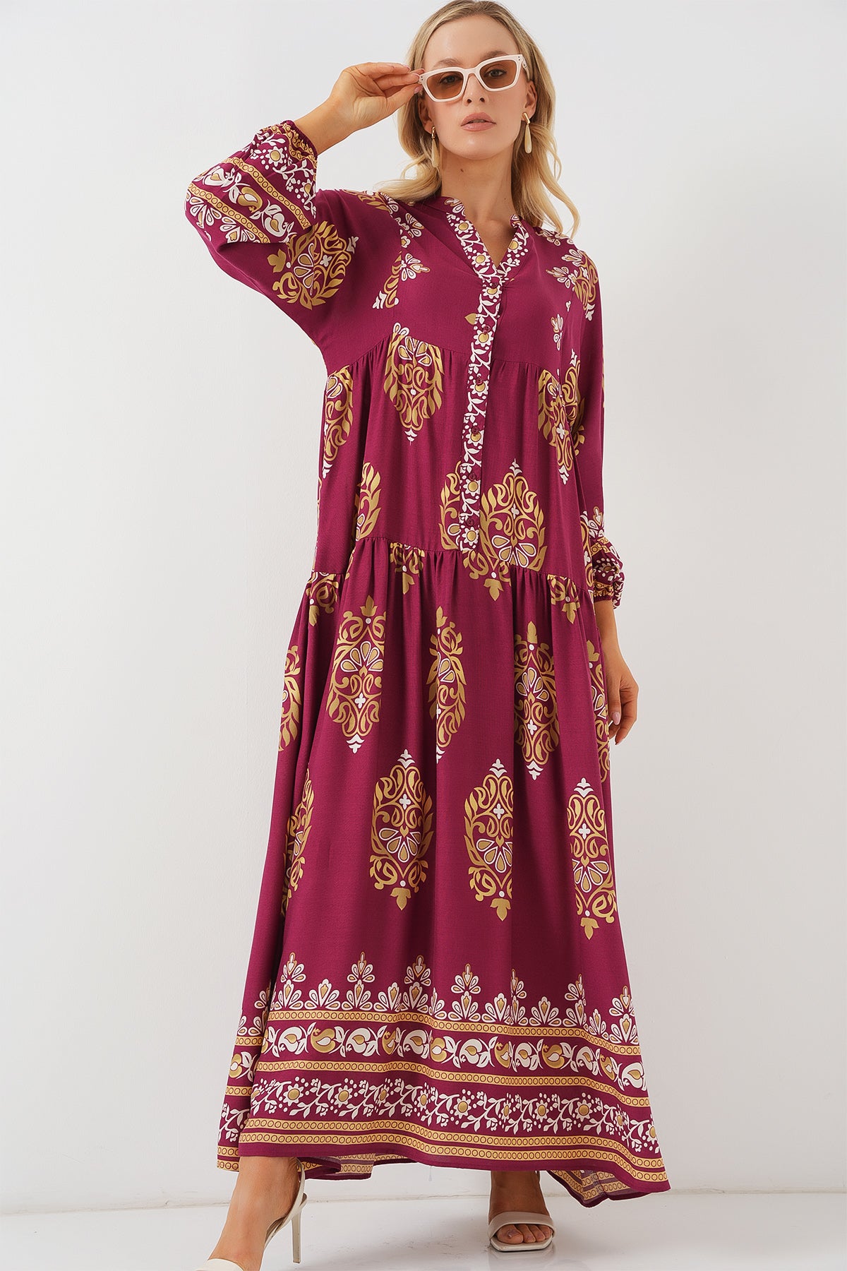 Image of Rochie hijab cu model autentic 2423 - Z.Bordeaux