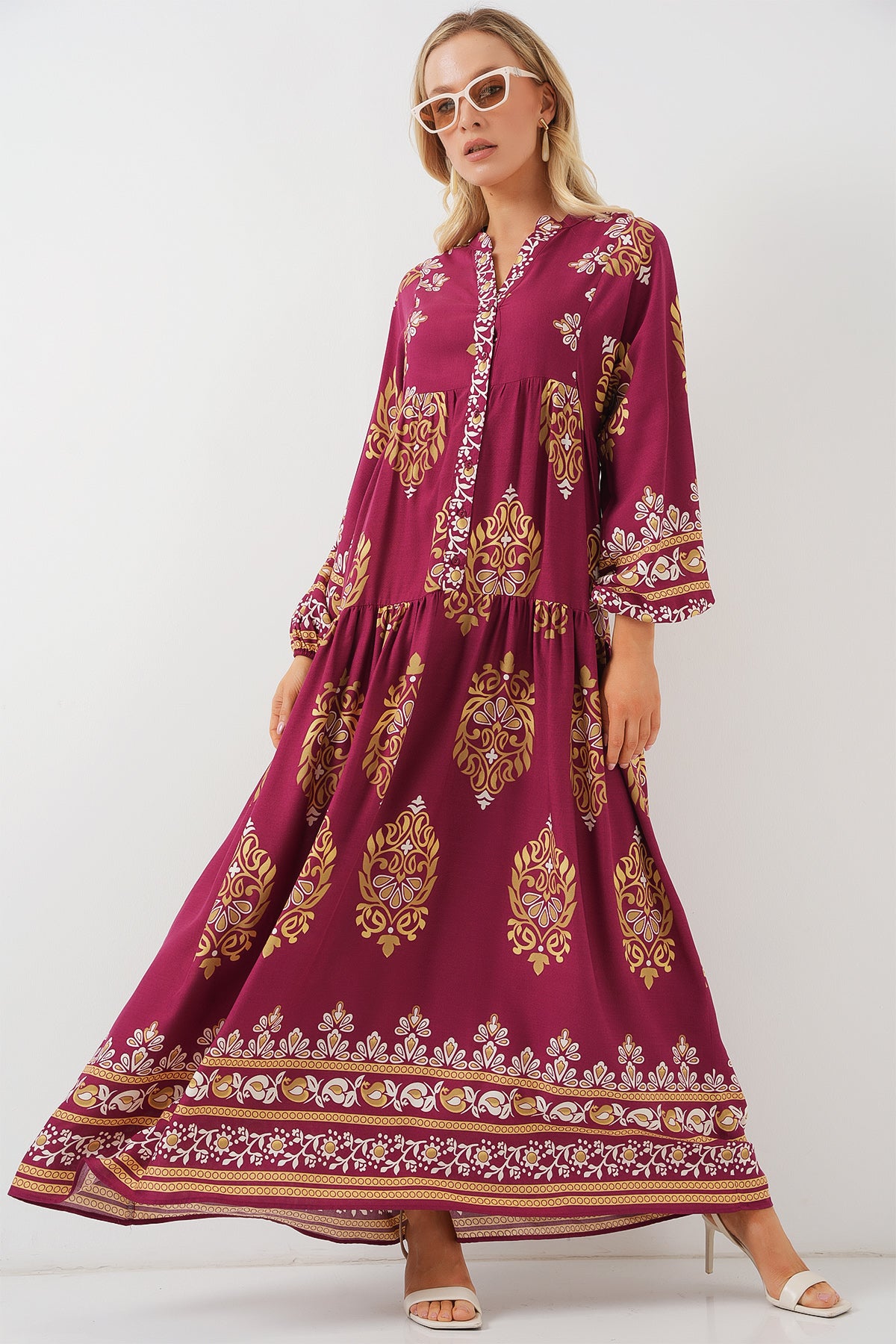 Image of Rochie hijab cu model autentic 2423 - Z.Bordeaux