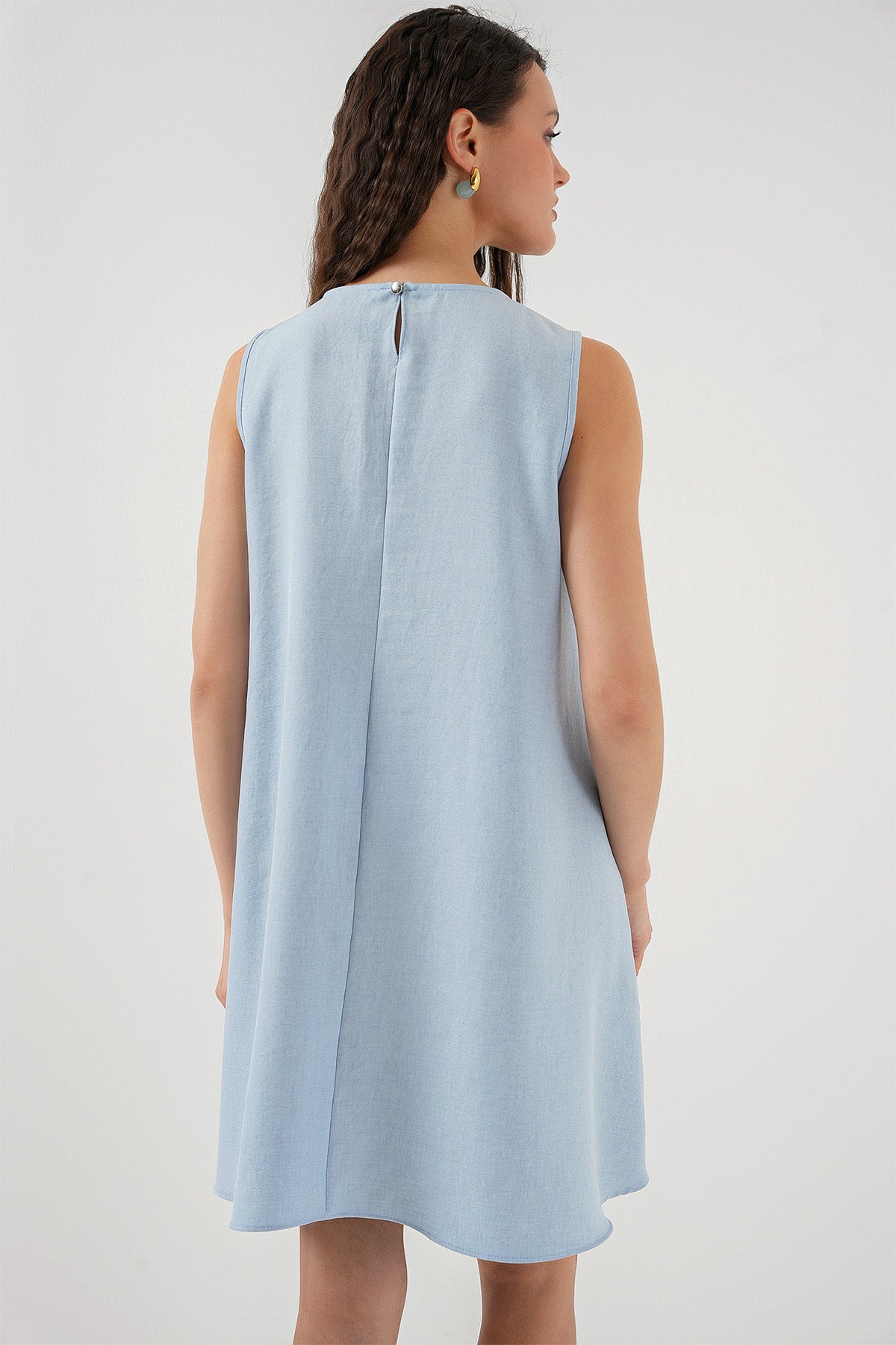 Image of Rochie mini din in 2444 - Albastru deschis