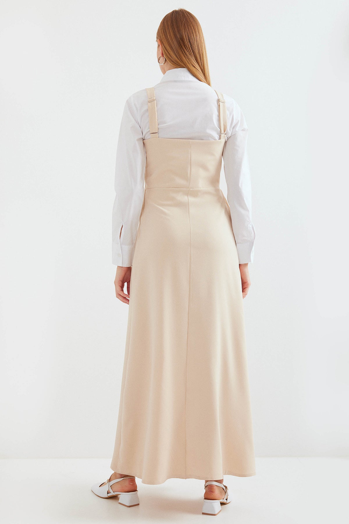 Image of Rochie lungă cu salopetă 2490 - Crem