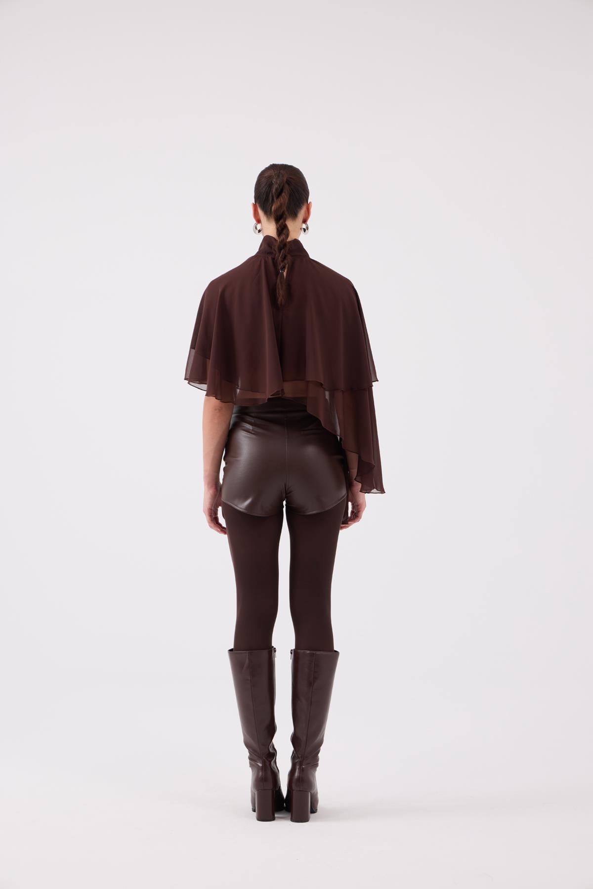 Image of Pelerin Model Bena Bluz Kahve