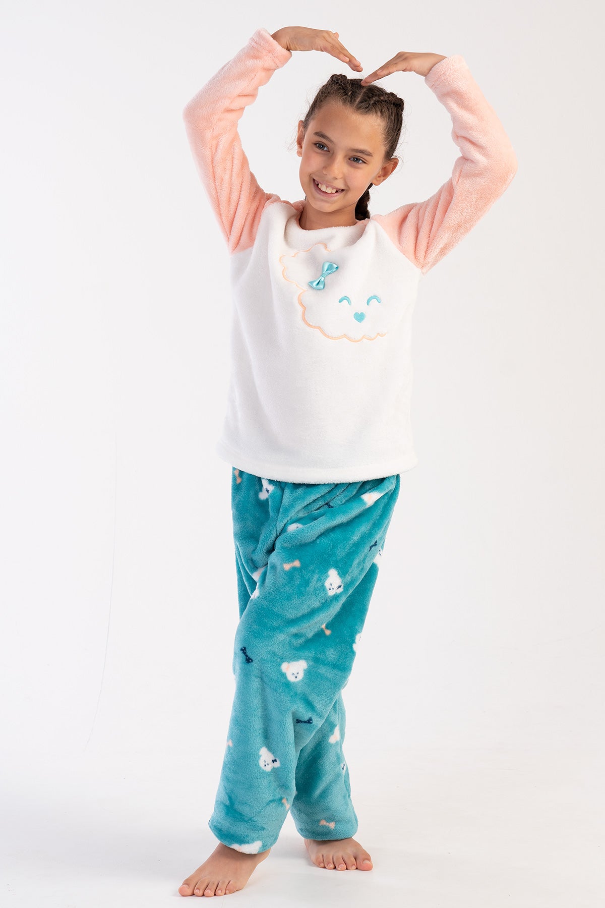 Image of KIZ COCUK SOFT O YAKA REGLAN UZUN KOL ETEGI OVAL PIJAMA TAKIM( 7-8/13-14)