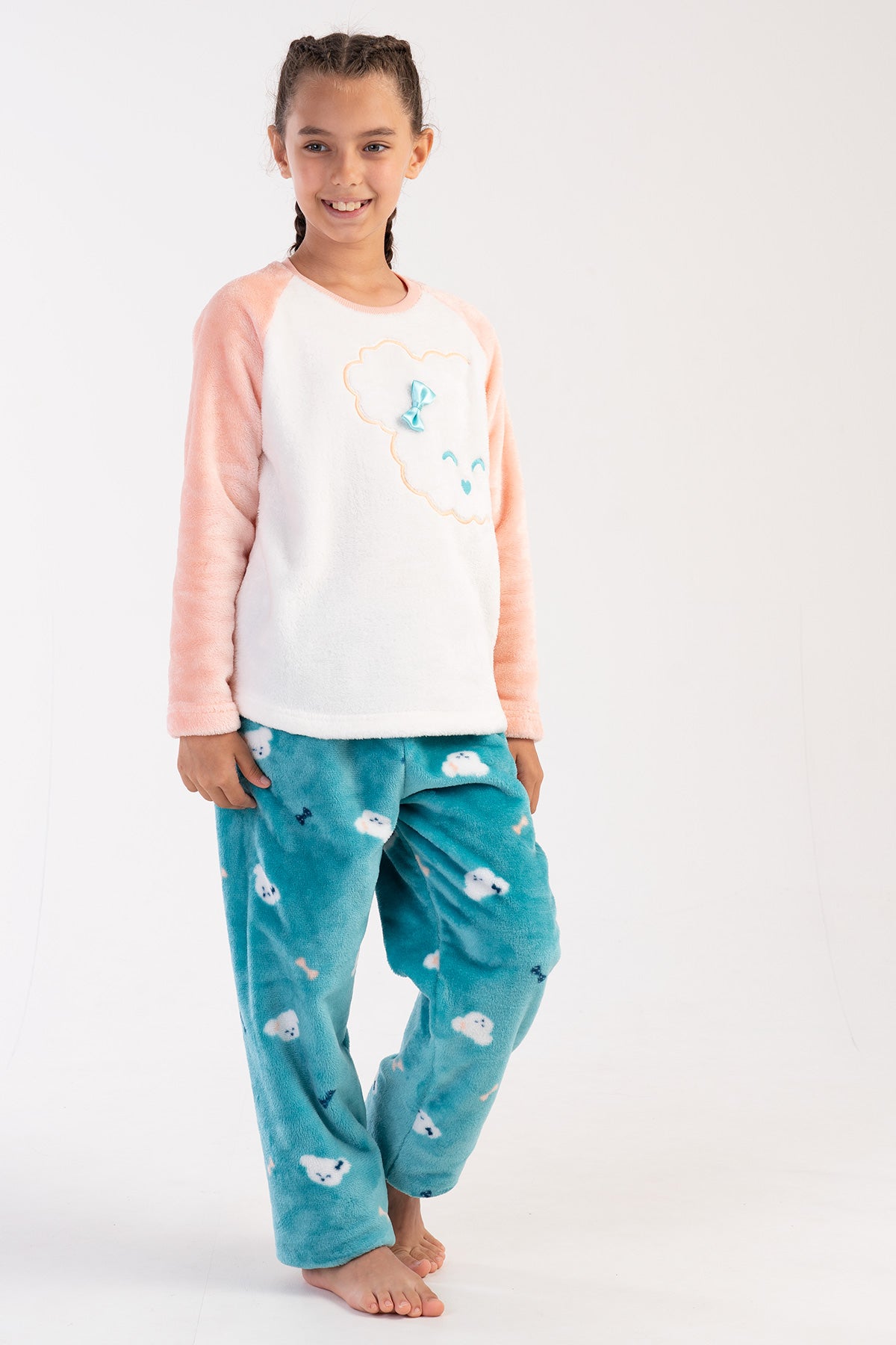 Image of KIZ COCUK SOFT O YAKA REGLAN UZUN KOL ETEGI OVAL PIJAMA TAKIM( 7-8/13-14)