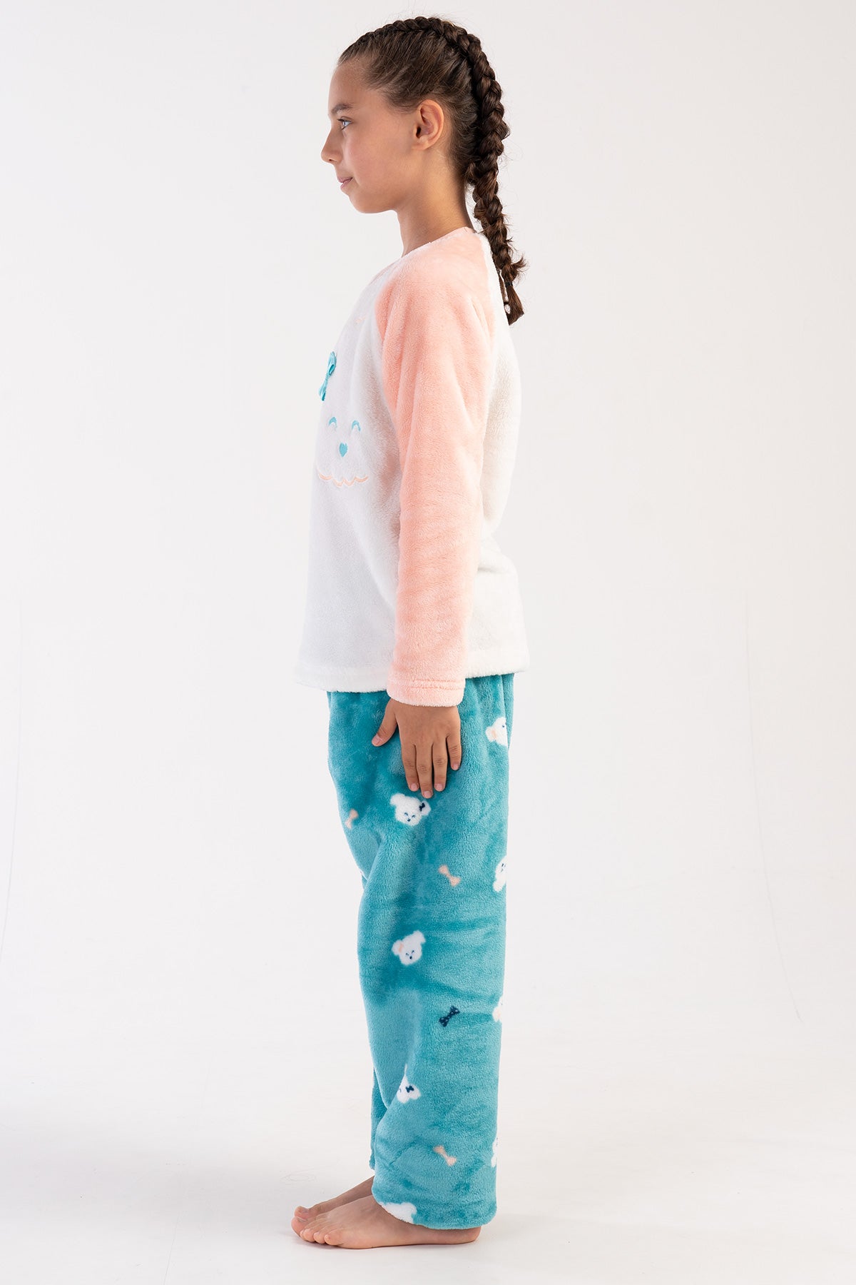 Image of KIZ COCUK SOFT O YAKA REGLAN UZUN KOL ETEGI OVAL PIJAMA TAKIM( 7-8/13-14)