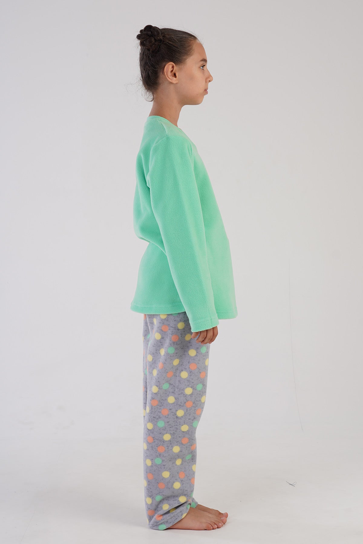 Image of KIZ COCUK POLAR O YAKA UZUN KOL ETEGI OVAL PIJAMA TAKIM(7-8/13-14)