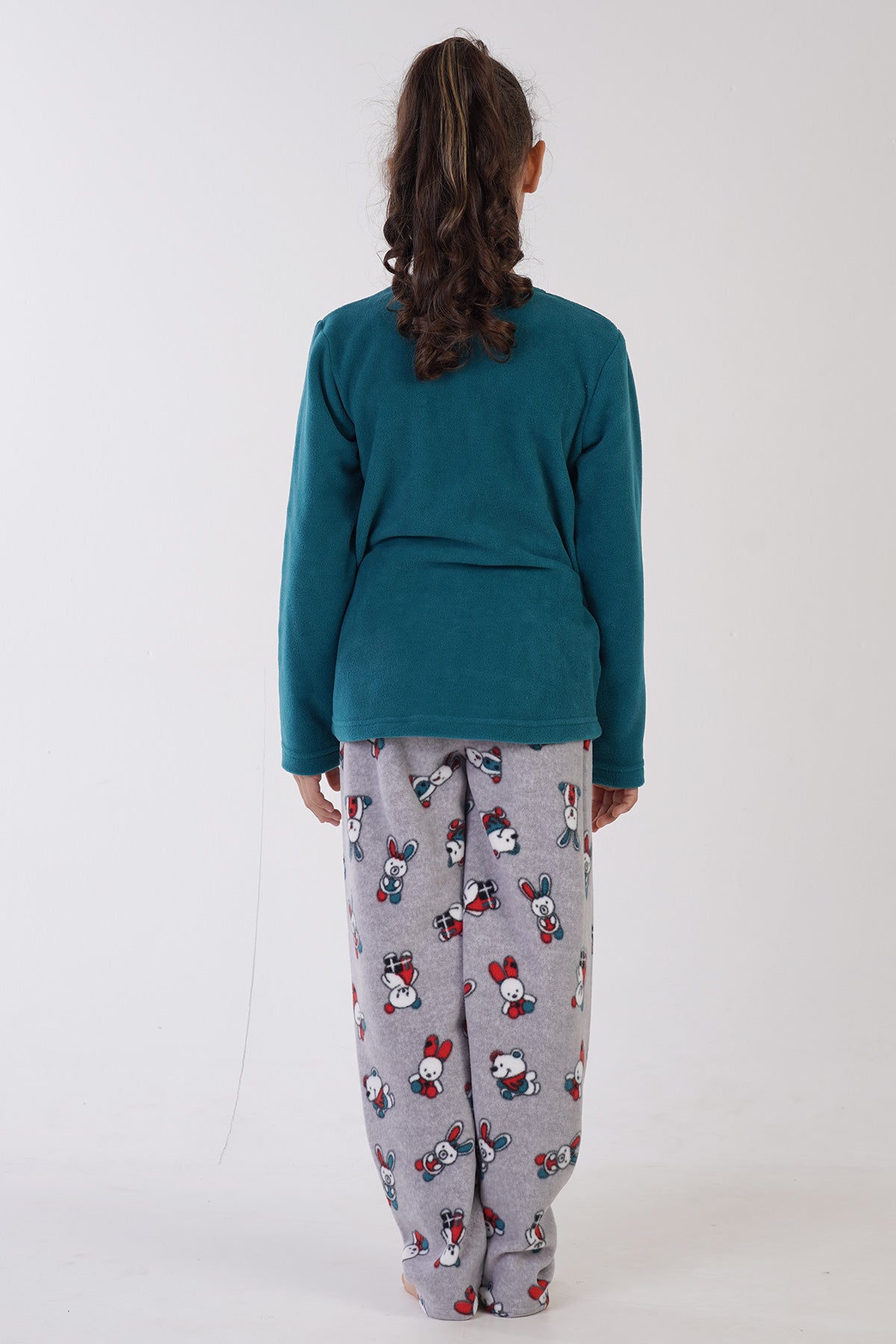 Image of KIZ COCUK POLAR O YAKA UZUN KOL ETEGI OVAL PIJAMA TAKIM(9-10/15-16)