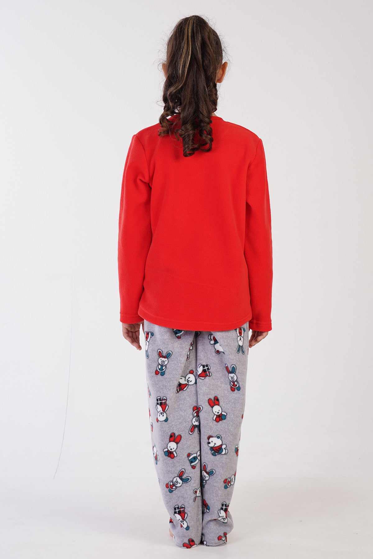 Image of KIZ COCUK POLAR O YAKA UZUN KOL ETEGI OVAL PIJAMA TAKIM(9-10/15-16)