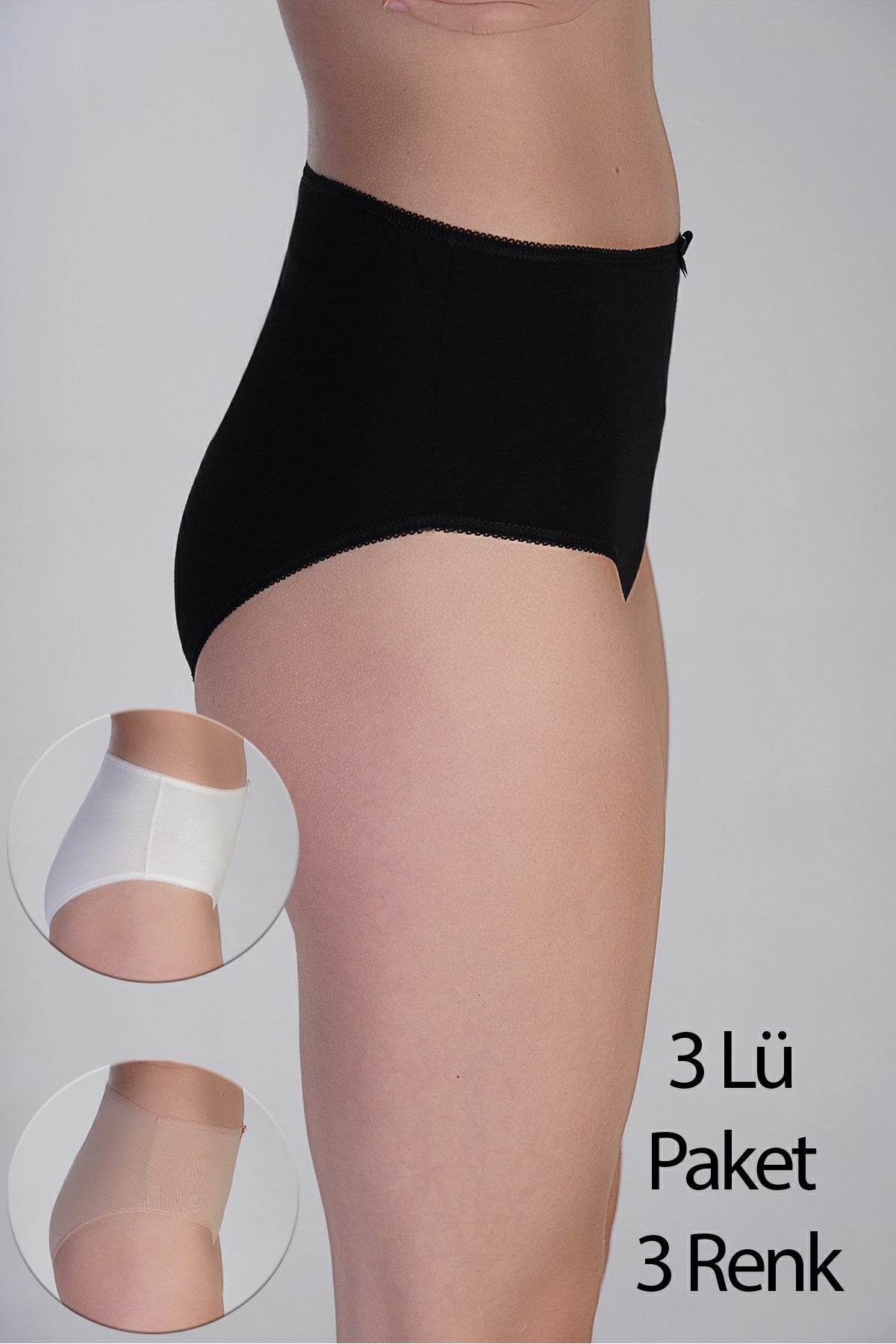 Image of Set de 3 bikini pentru femei cu talie mică, din bumbac