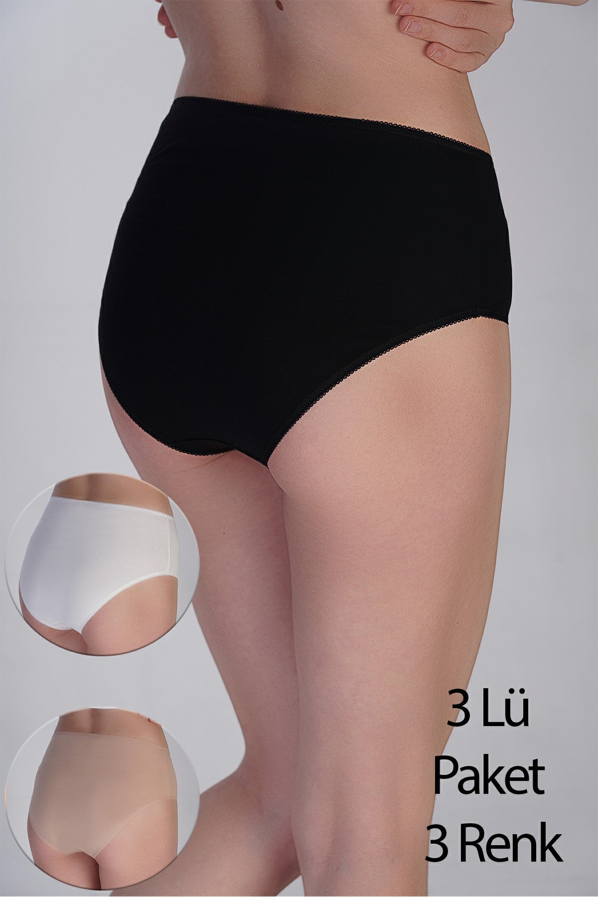 Image of Set de 3 bikini pentru femei cu talie mică, din bumbac