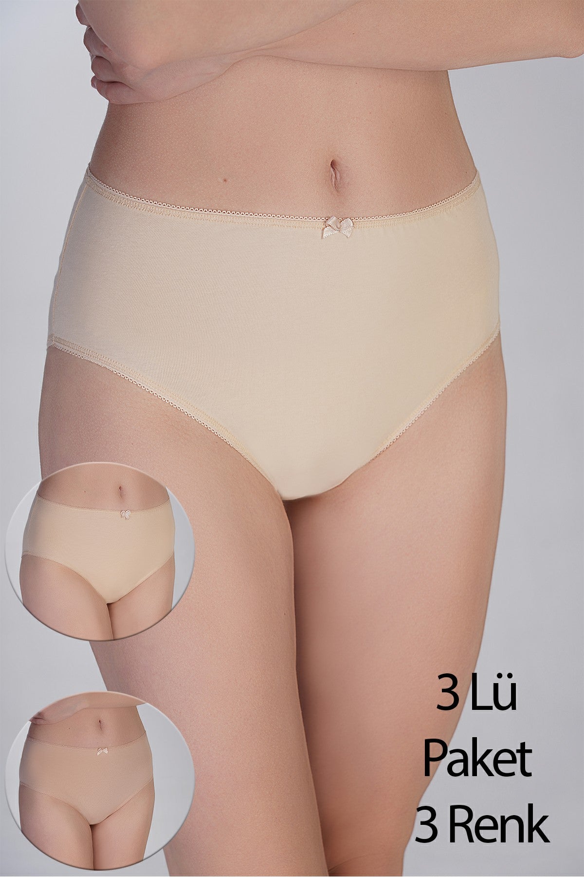 Image of Set de 3 bikini pentru femei cu talie mică, din bumbac