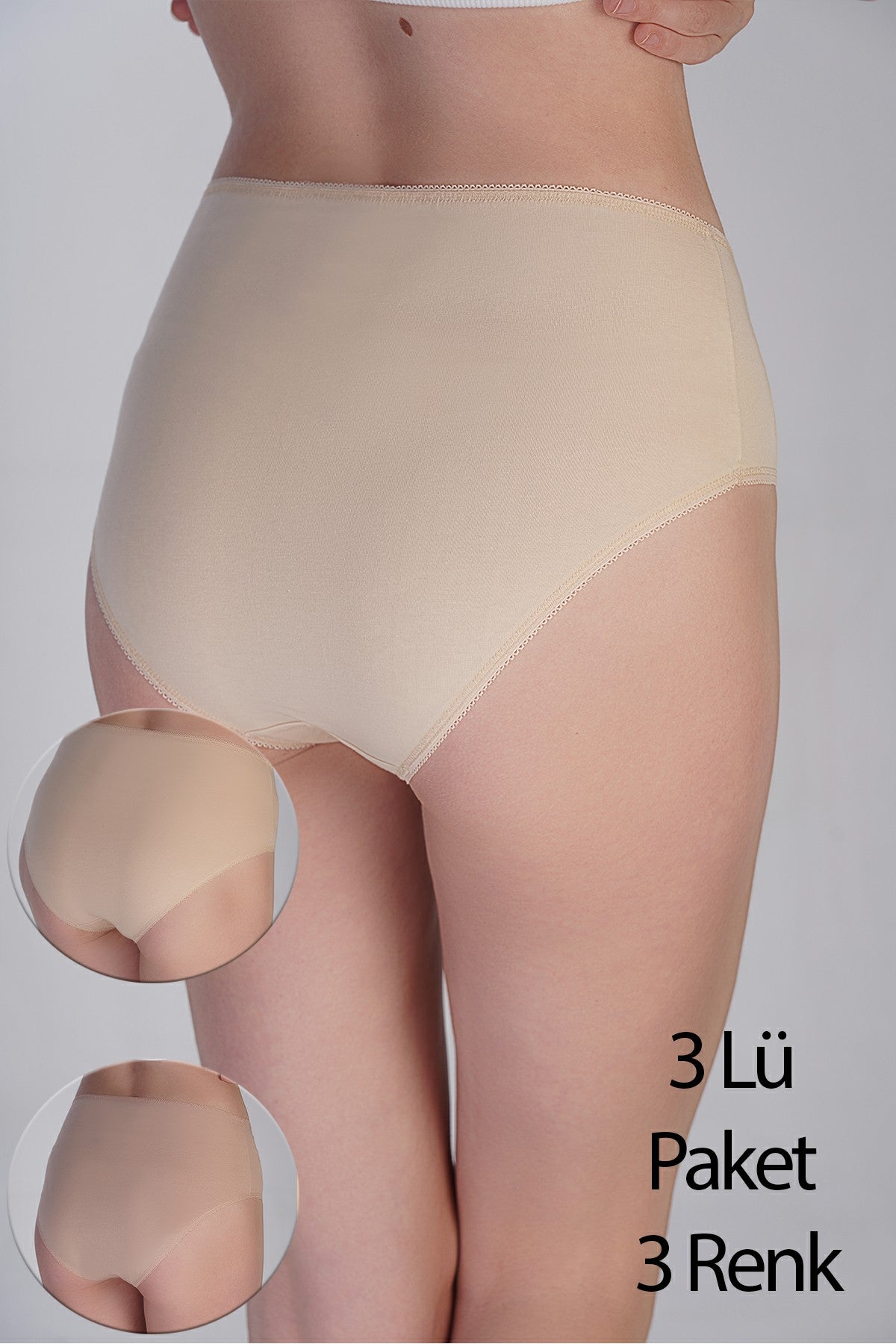 Image of Set de 3 bikini pentru femei cu talie mică, din bumbac