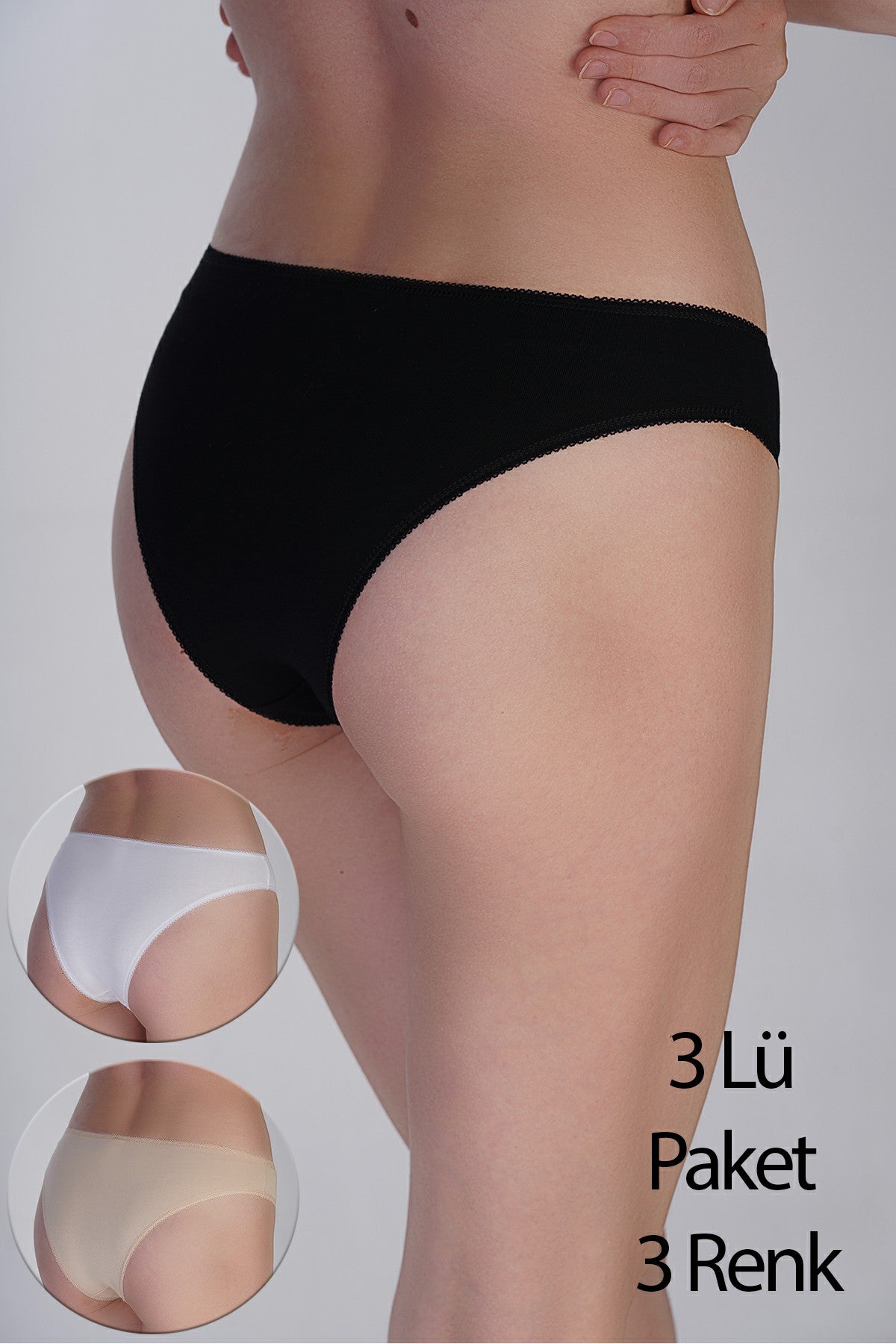 Image of Kadın Brazilian Penye 3 lü Külot