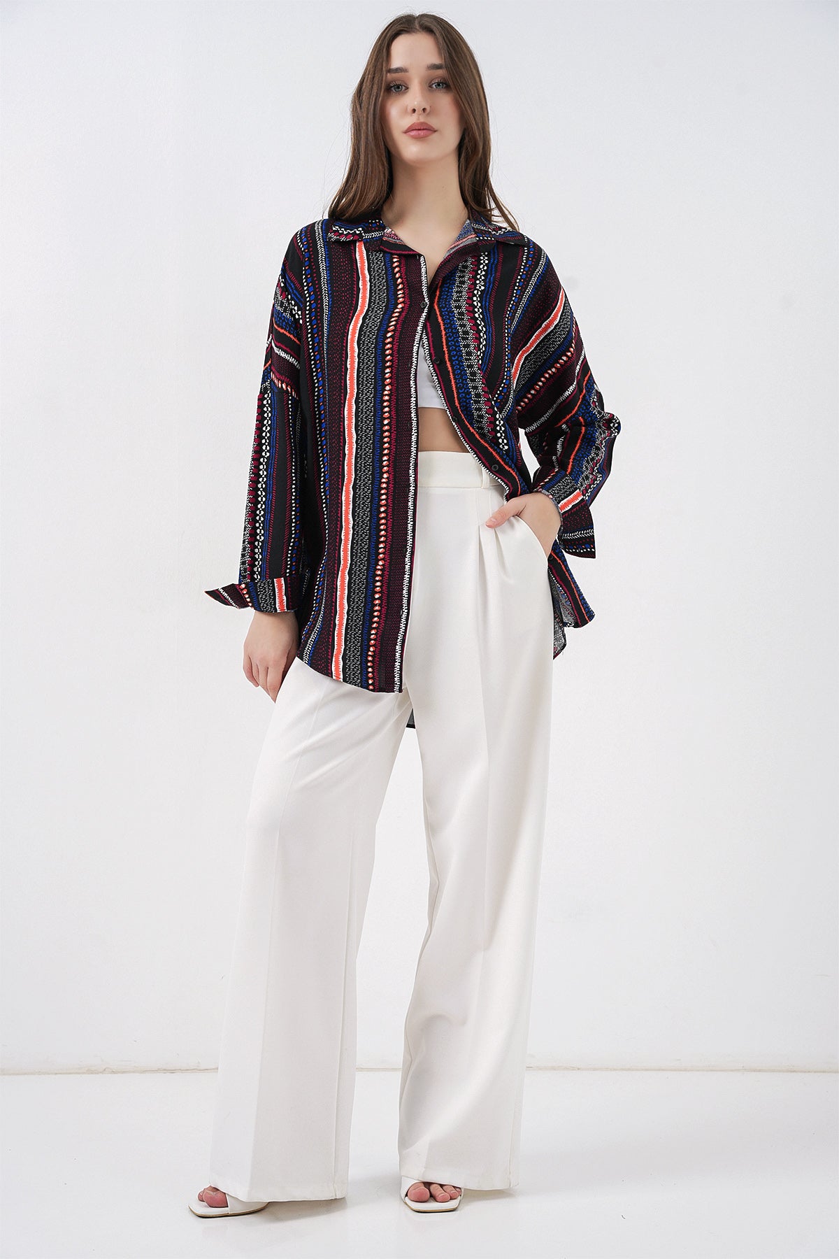 Image of 3721 Graphic Patterned Shirt - Dark Navy
