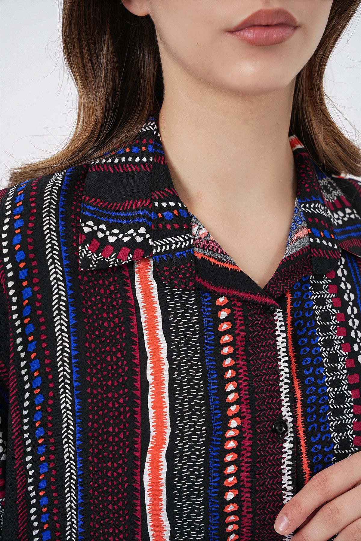 Image of 3721 Graphic Patterned Shirt - Dark Navy