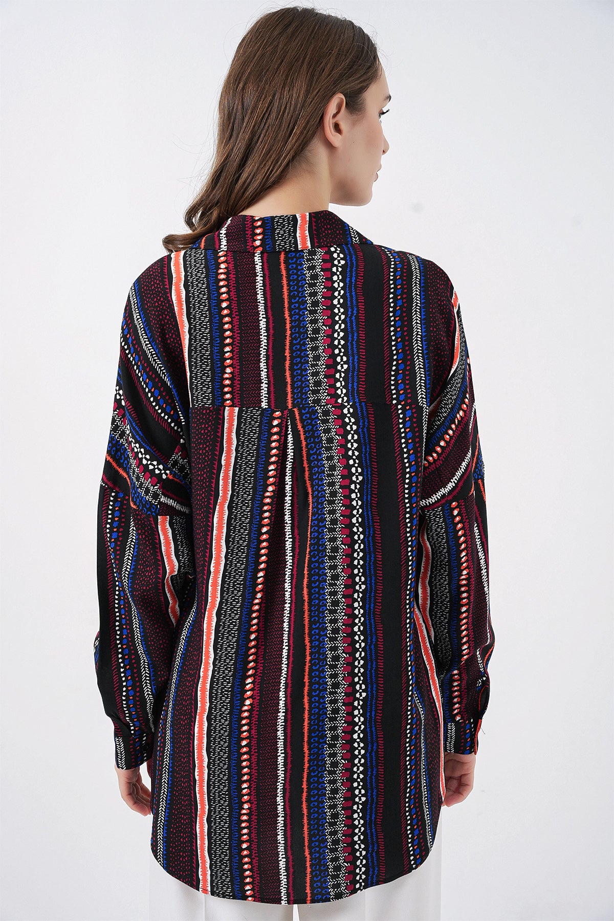Image of 3721 Graphic Patterned Shirt - Dark Navy
