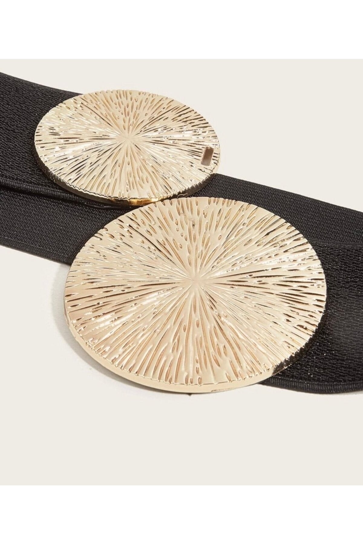 Image of Gold Tokalı Geçmeli Elastik Kadın Kemeri, Ceket Kemeri, Gömlek Kemeri, Elbise Kemeri