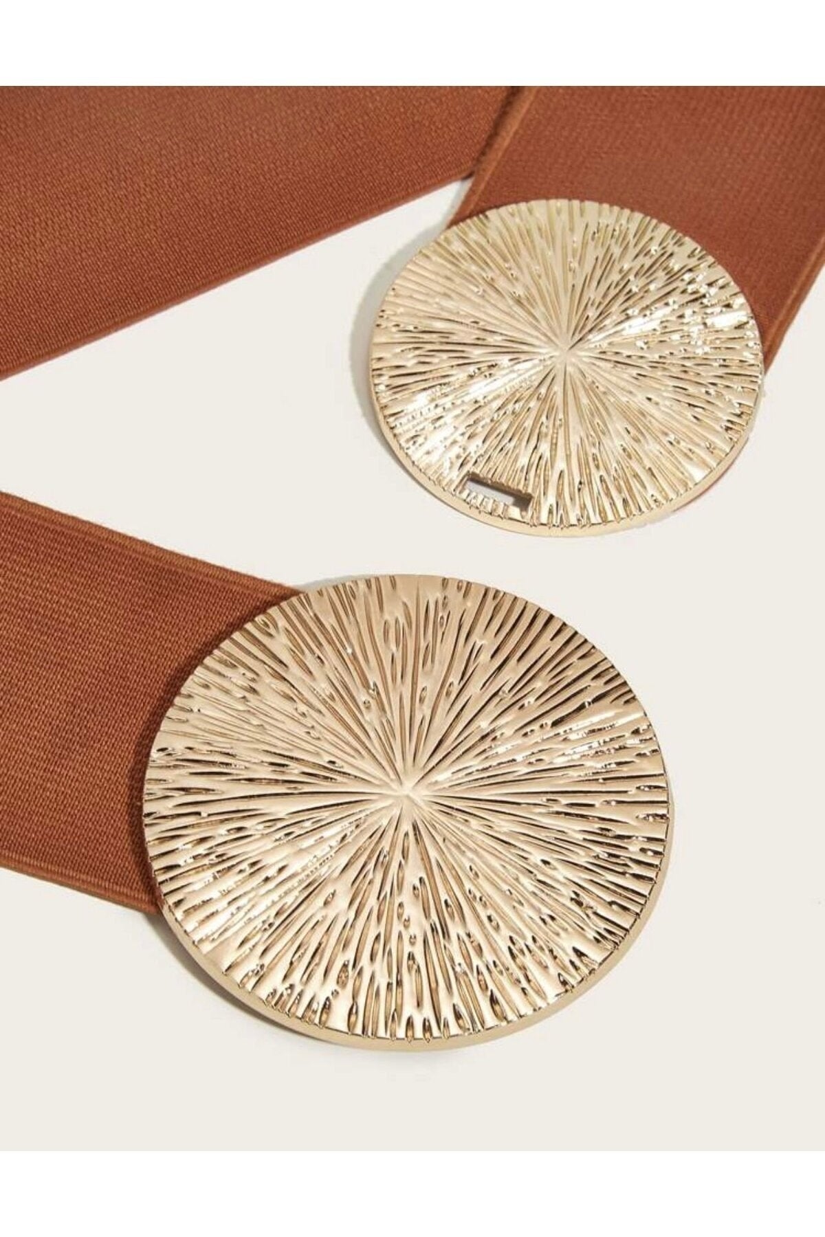 Image of Gold Tokalı Geçmeli Elastik Kadın Kemeri, Ceket Kemeri, Gömlek Kemeri, Elbise Kemeri
