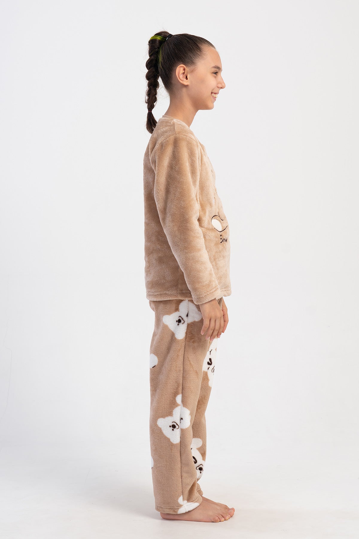 Image of KIZ COCUK SOFT O YAKA UZUN KOL ETEGI OVAL CEPLI PIJAMA TAKIM(7-8/13-14)