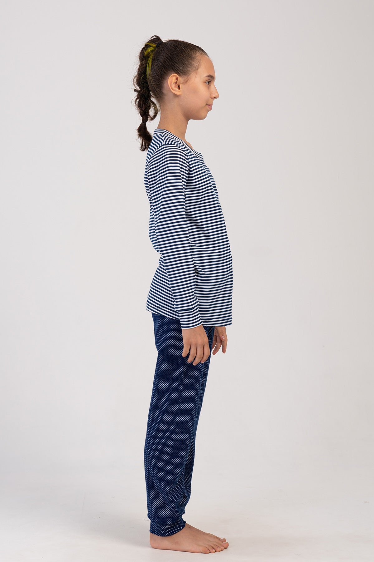 Image of KIZ COCUK INTERLOCK O YAKA UZUN KOL ETEGI OVAL MANSETLI PIJAMA TAKIM(7-8/13-14)