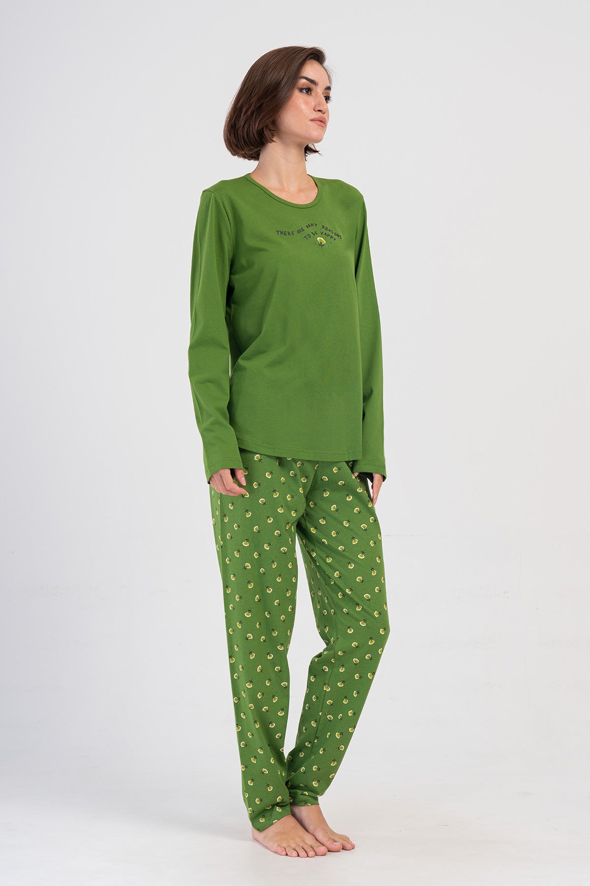 Image of KADIN P.SUPREM XXL O YAKA UZUN KOL ETEGI OVAL PIJAMA TAKIM