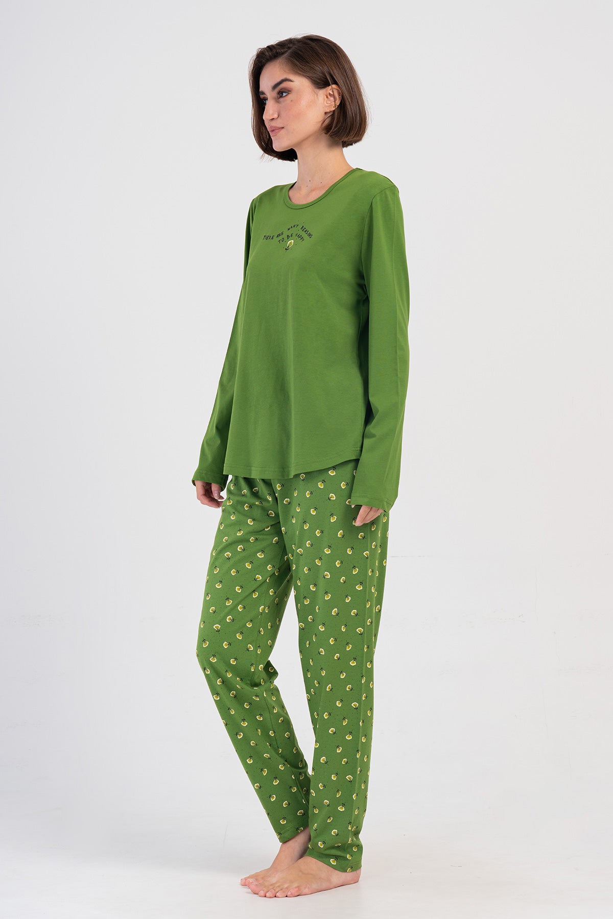 Image of KADIN P.SUPREM XXL O YAKA UZUN KOL ETEGI OVAL PIJAMA TAKIM