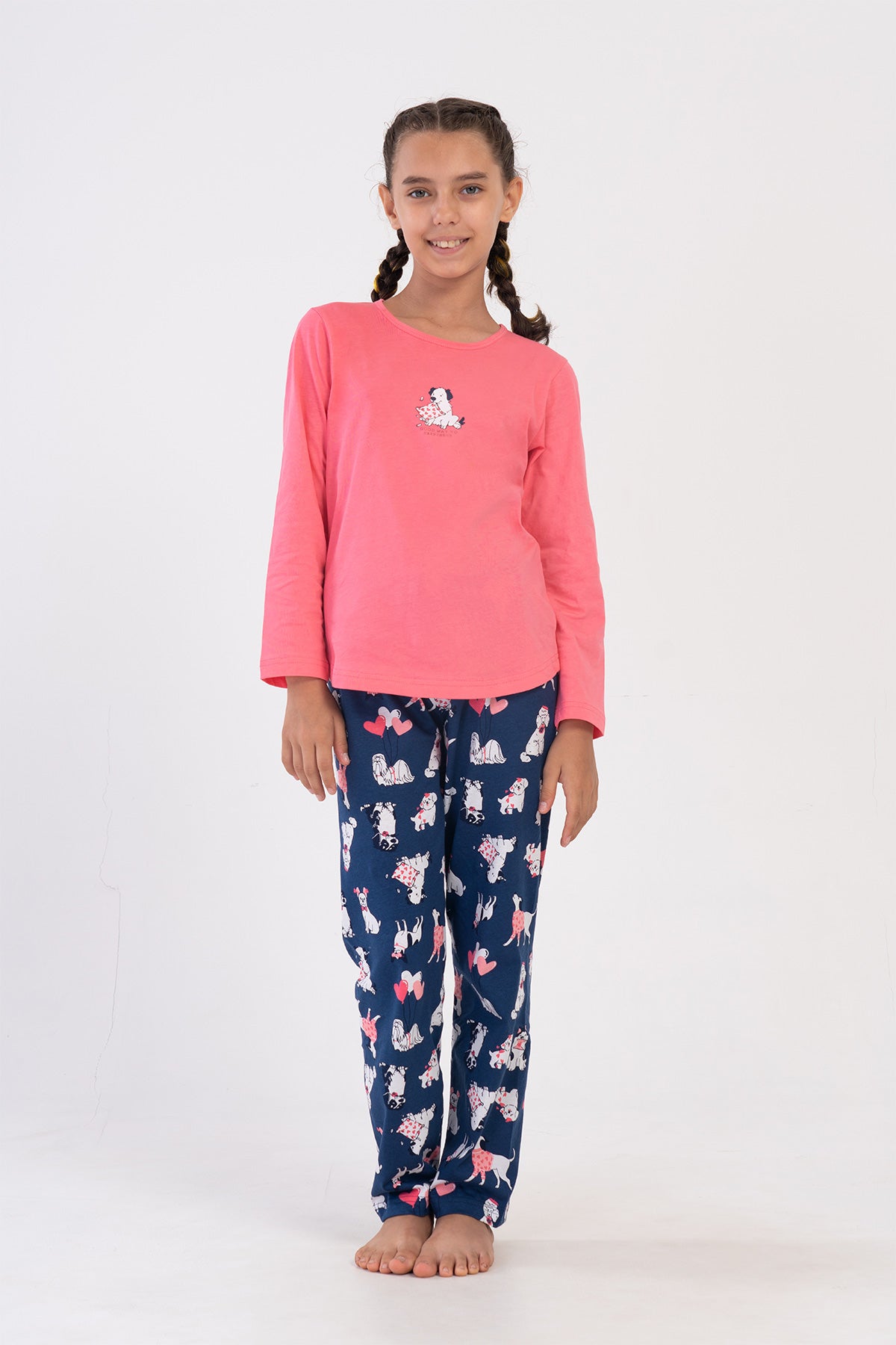 Image of KIZ COCUK P.SUPREM O YAKA UZUN KOL ETEGI OVAL PIJAMA TAKIM(7-8/13-14)