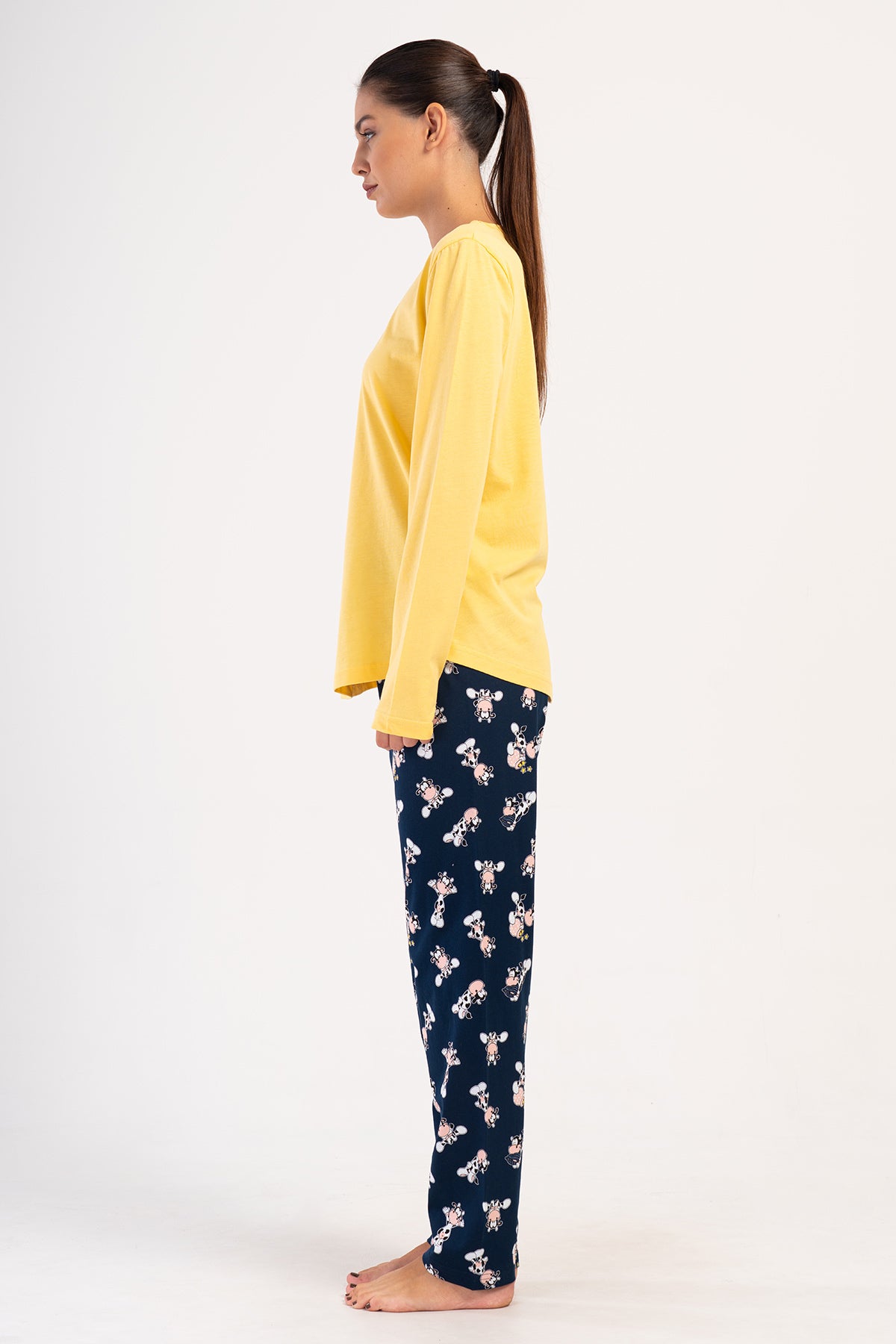 Image of KADIN P.SUPREM O YAKA UZUN KOL ETEGI OVAL PIJAMA TAKIM