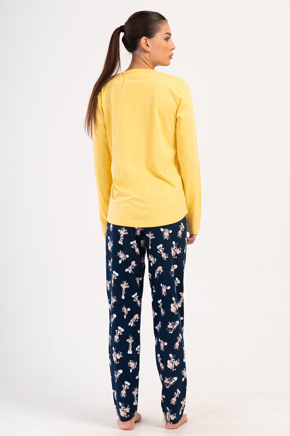 Image of KADIN P.SUPREM O YAKA UZUN KOL ETEGI OVAL PIJAMA TAKIM