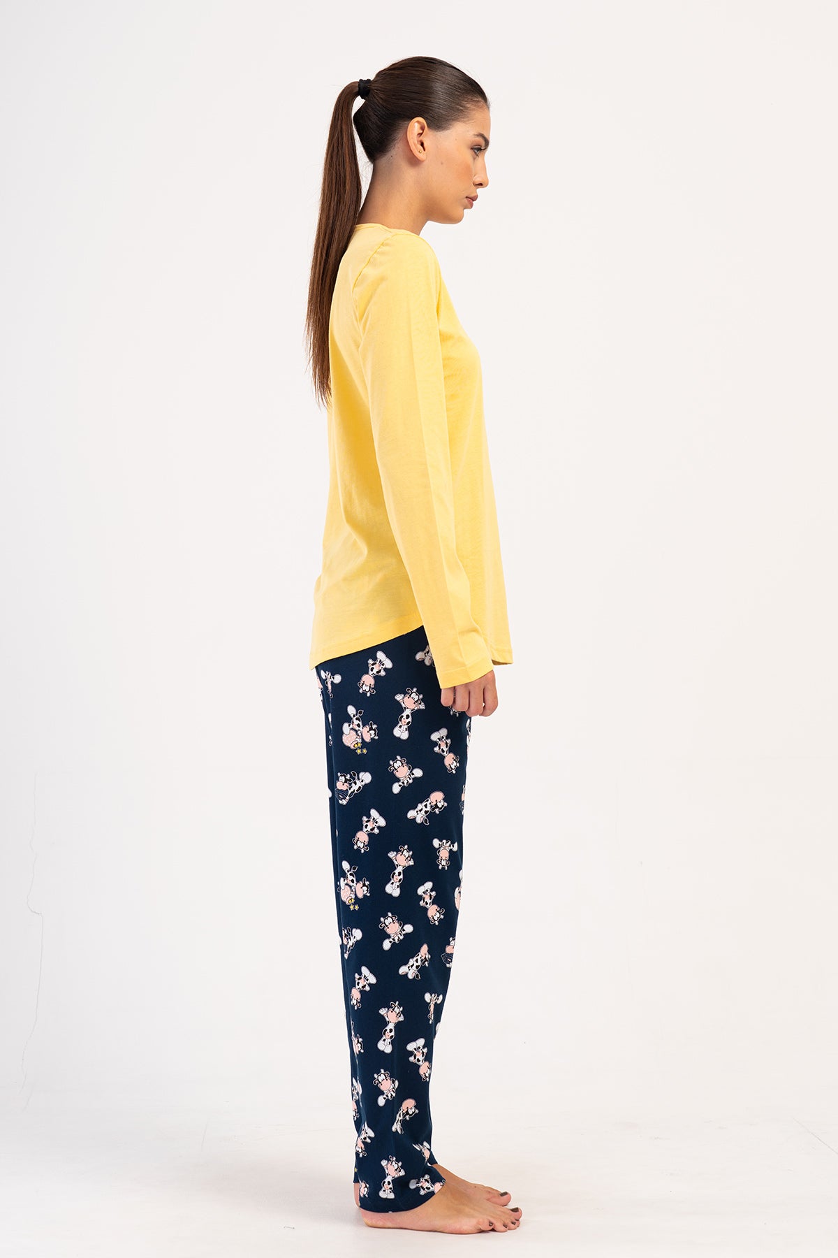 Image of KADIN P.SUPREM O YAKA UZUN KOL ETEGI OVAL PIJAMA TAKIM
