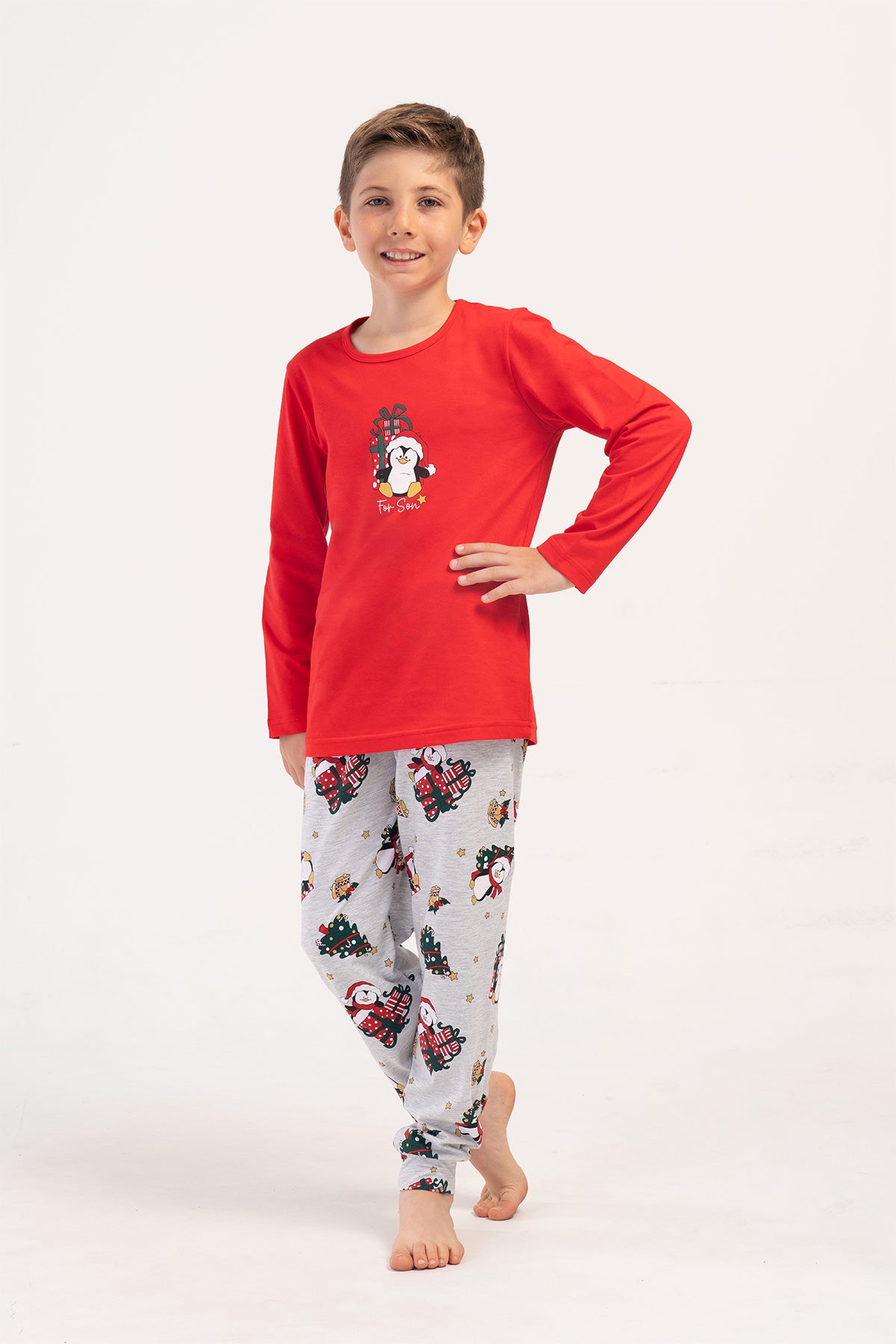 Image of ERKEK COCUK P.SUPREM O YAKA UZUN KOL ETEGI OVAL MANSETLI PIJAMA TAKIM(9-10/15-16)