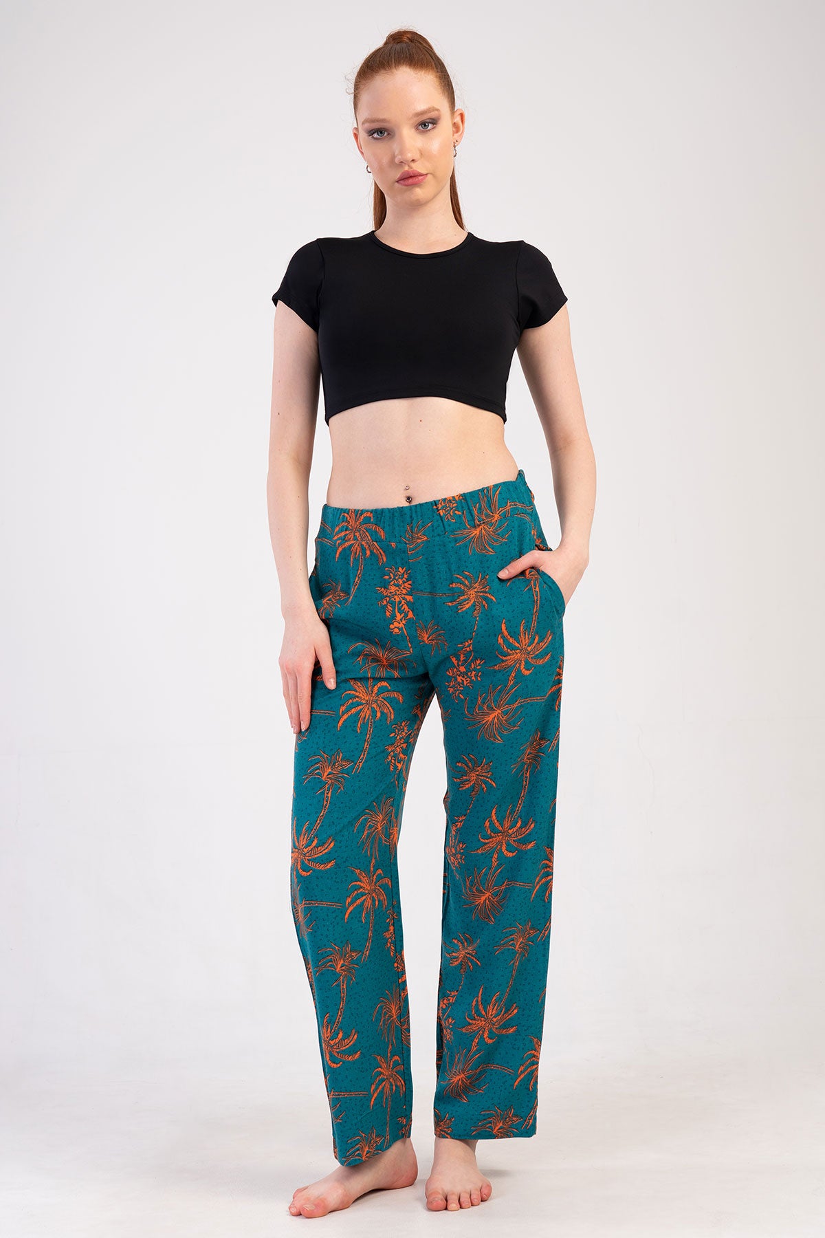 Image of KADIN VISCON CEPLI TEK ALT PIJAMA