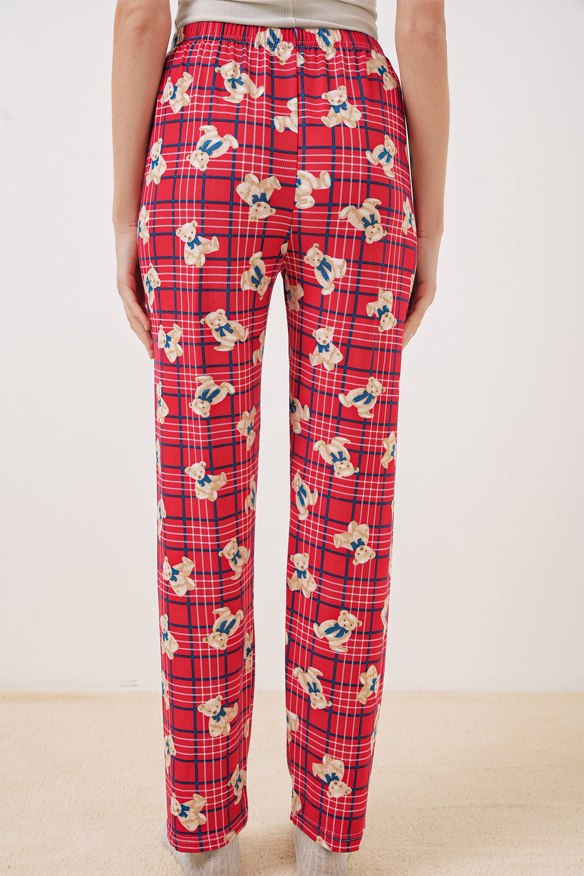 Image of 4323 Desenli Pijama Altı - Kırmızı