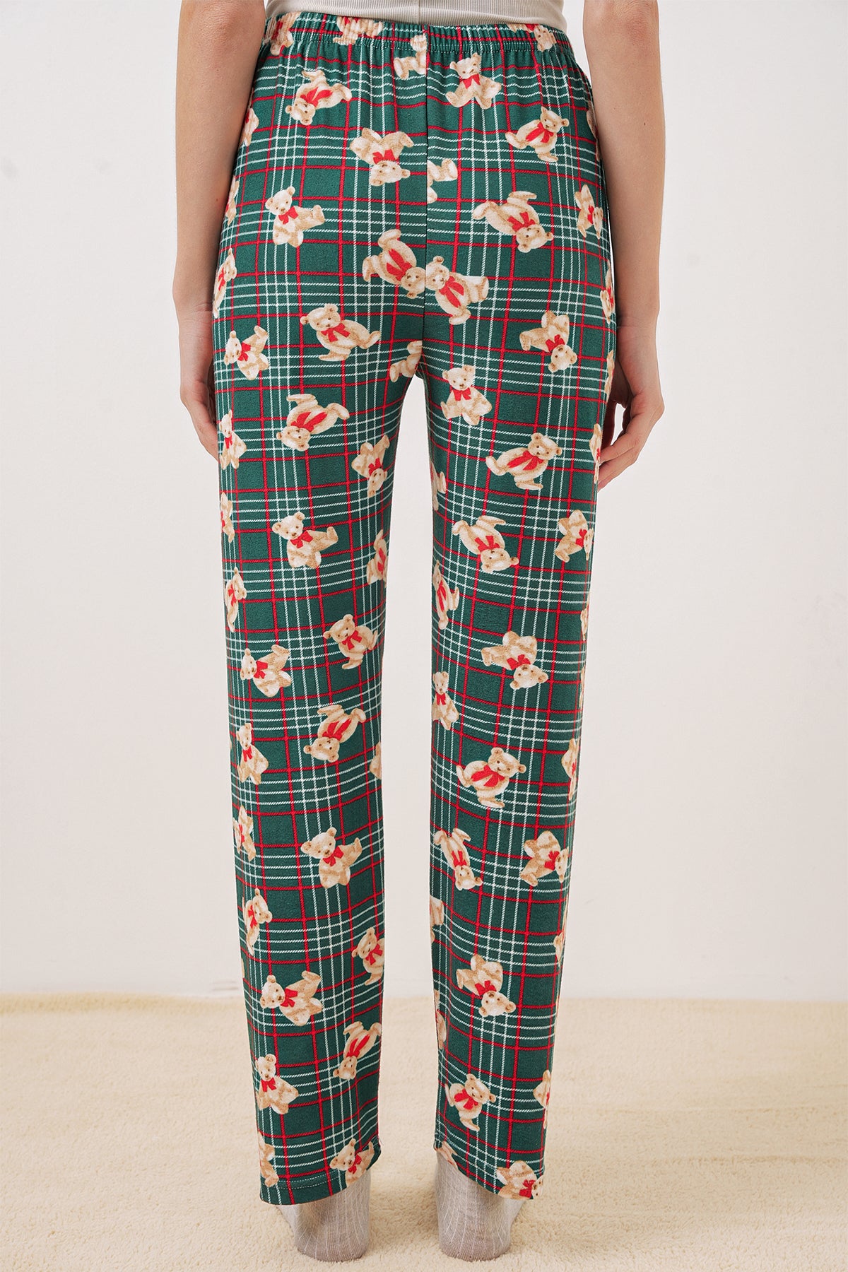 Image of 4323 Desenli Pijama Altı - Zümrüt Yeşili