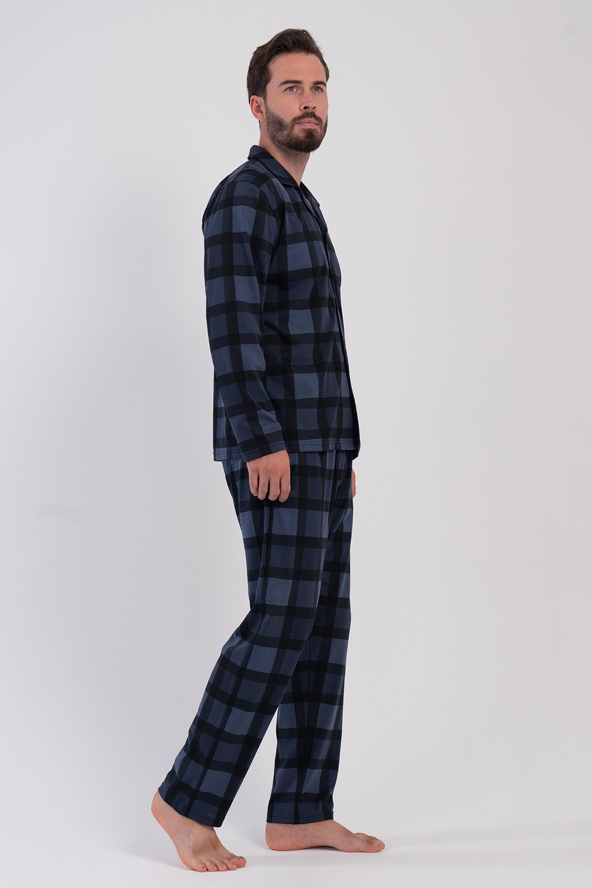 Image of CEPLI ERKEK P.SUPREM XXL GOMLEK YAKA TAMAMI DUGMELI UZUN KOL PIJAMA TAKIM