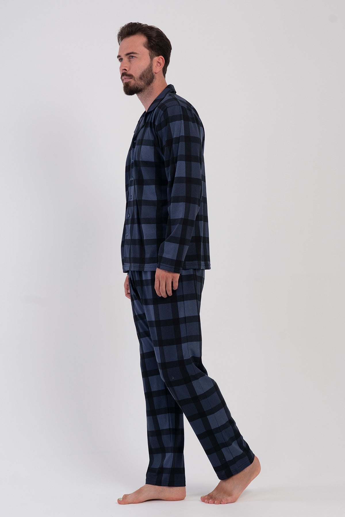 Image of CEPLI ERKEK P.SUPREM XXL GOMLEK YAKA TAMAMI DUGMELI UZUN KOL PIJAMA TAKIM
