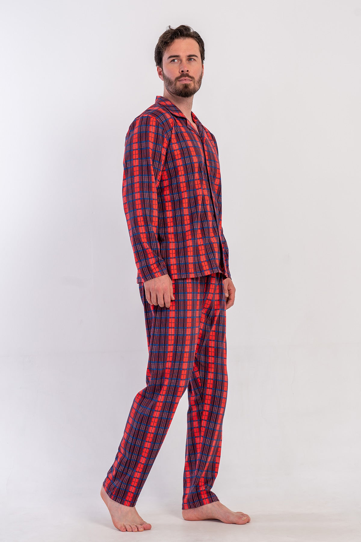Image of CEPLI ERKEK P.SUPREM GOMLEK YAKA TAMAMI DUGMELI UZUN KOL PIJAMA TAKIM