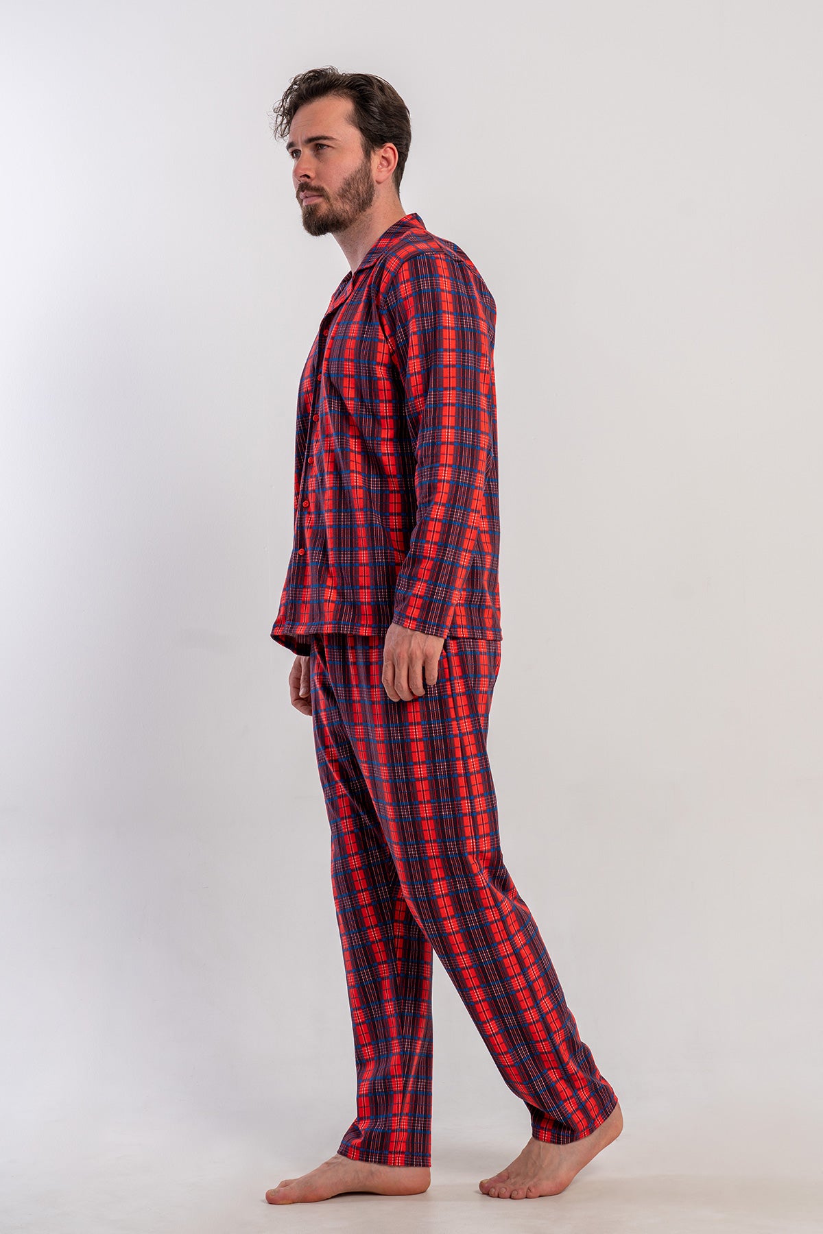 Image of CEPLI ERKEK P.SUPREM GOMLEK YAKA TAMAMI DUGMELI UZUN KOL PIJAMA TAKIM