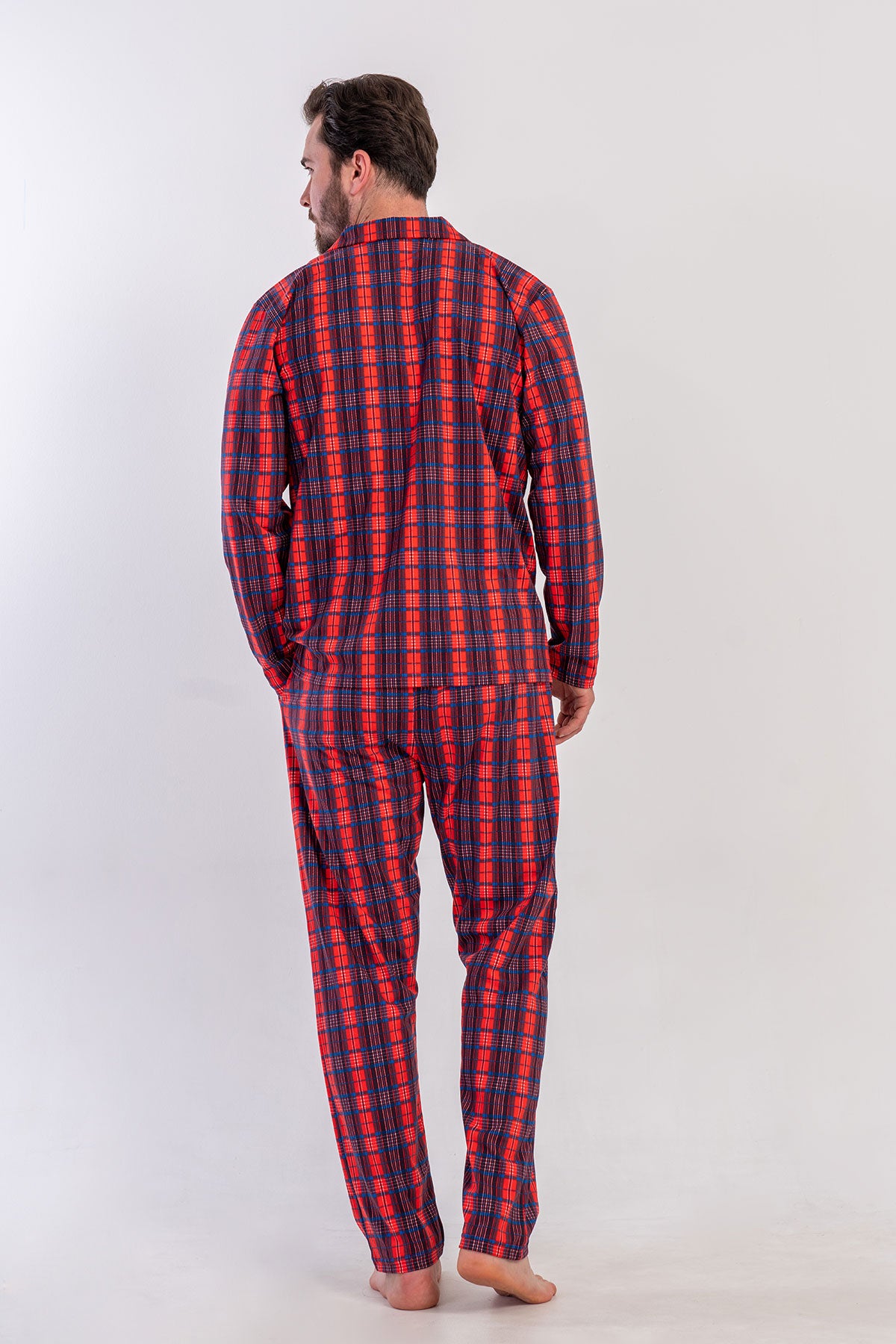 Image of CEPLI ERKEK P.SUPREM GOMLEK YAKA TAMAMI DUGMELI UZUN KOL PIJAMA TAKIM