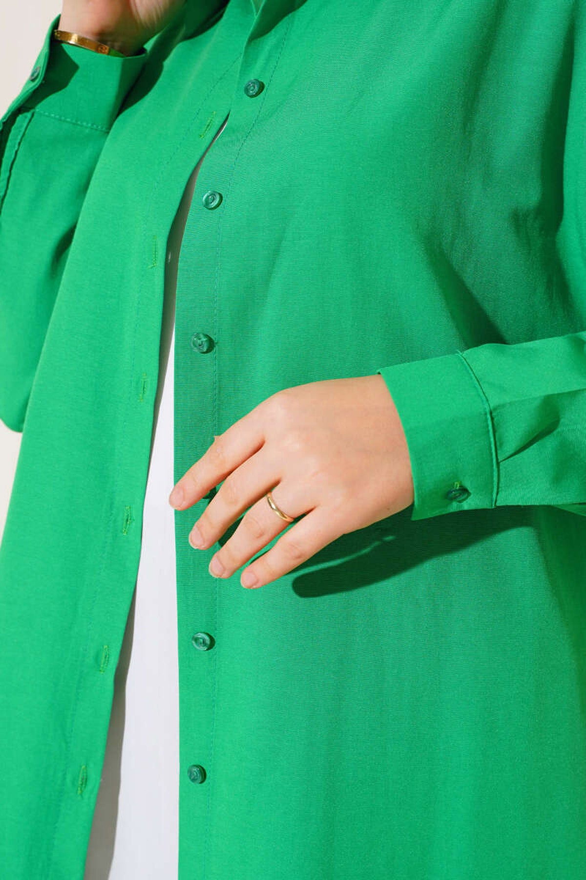 Image of 5845 Tesettür Tunik - Yeşil